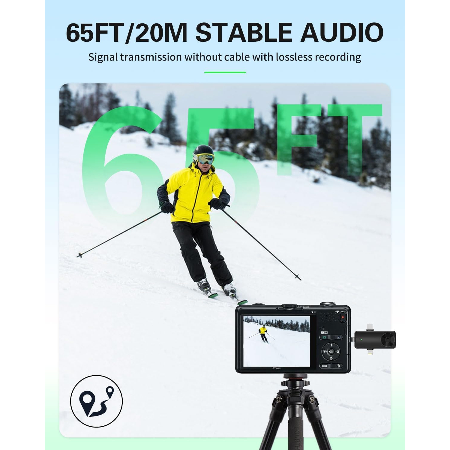 Wireless Lavalier Microphone for Android/iPhone/Computer/Laptop, Professional Mini Mics for Video Recording Interview Conference Podcast Vlog YouTube