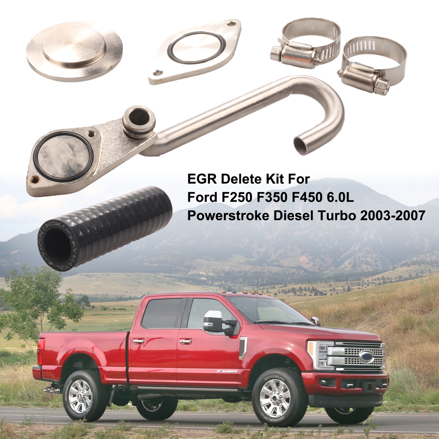 EGR Delete Kit For Ford F250 F350 F450 6.0L Powerstroke Diesel Turbo 2003-2007