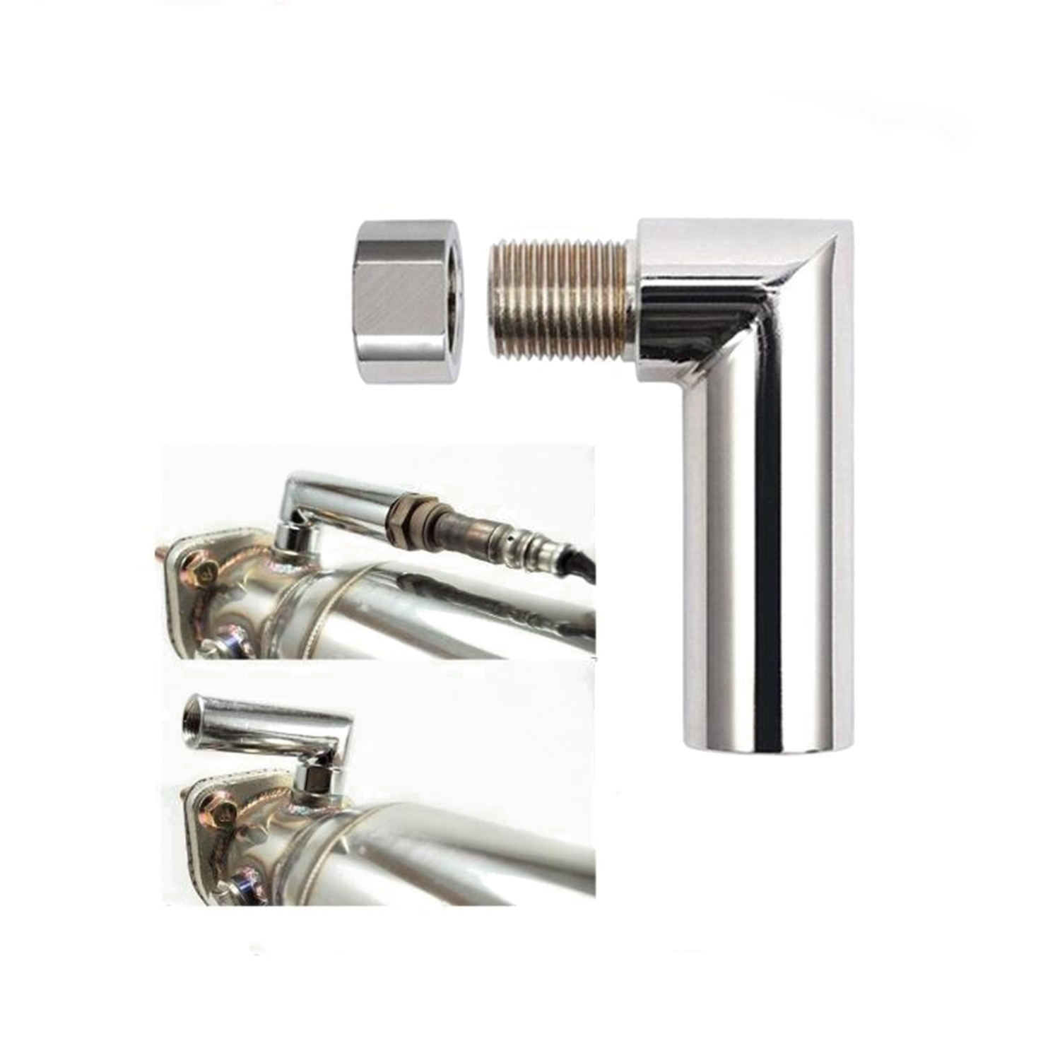 O2 Oxygen Spacer Sensor Angled Extender 90 Degrees 02 Bung Extension M18 X 1.5