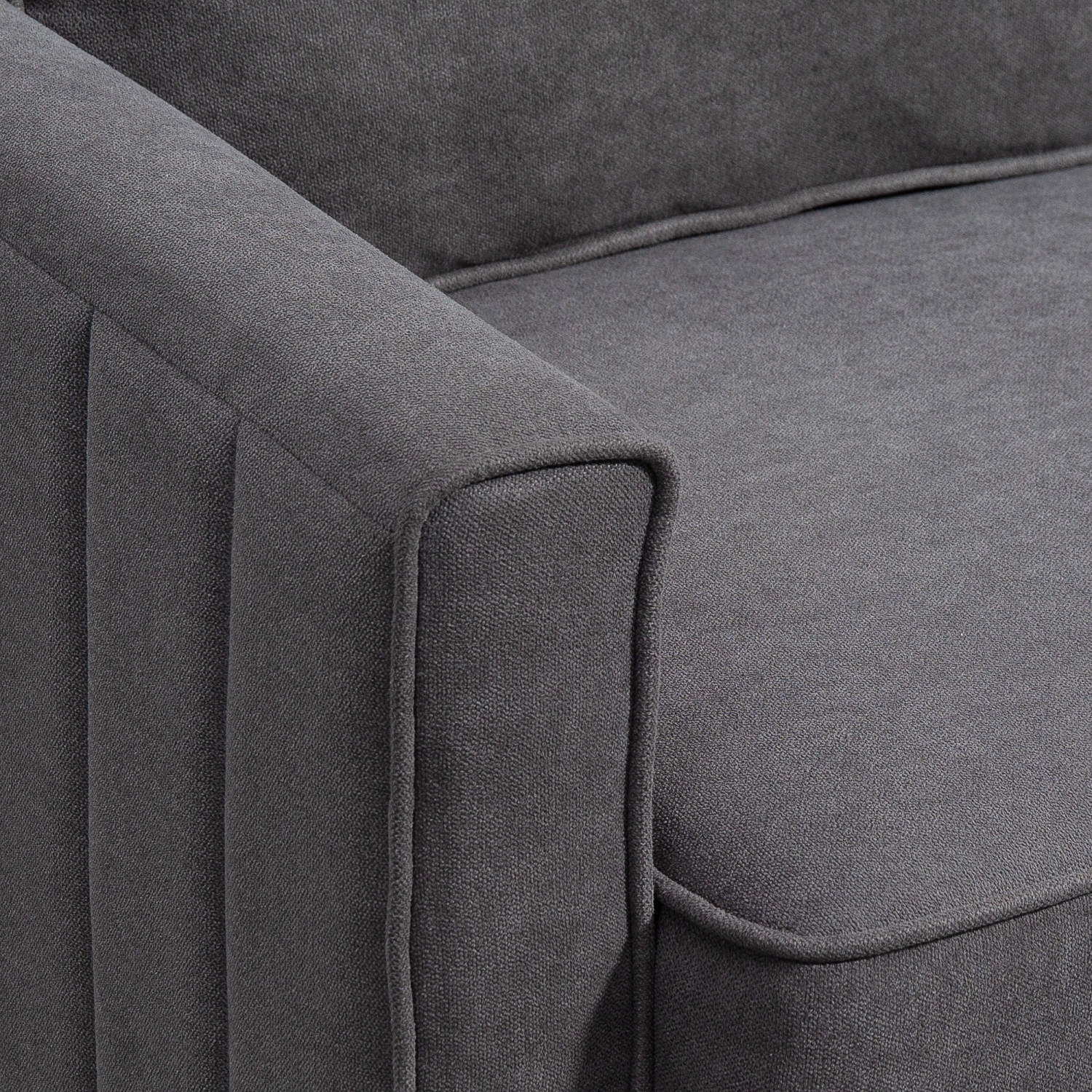 HOMCOM – Causeuse, canapé 2 places moderne en lin avec siège et dossier rembourrés épais, petit canapé rembourré pour le salon, le bureau à domicile,