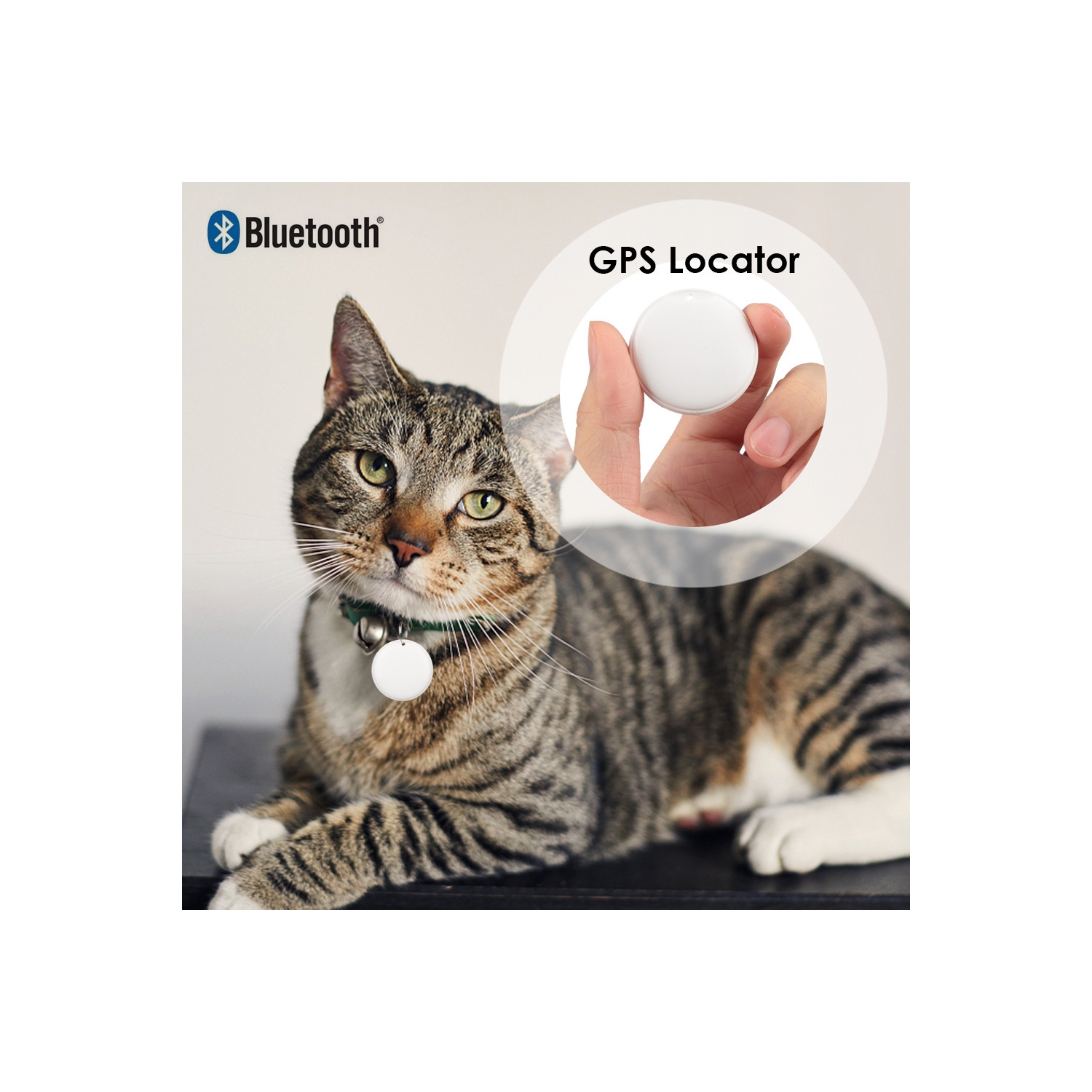 New pet locator tracker, Aitag anti-lost locator, global positioning elderly and children anti-lost artifact positioning - black