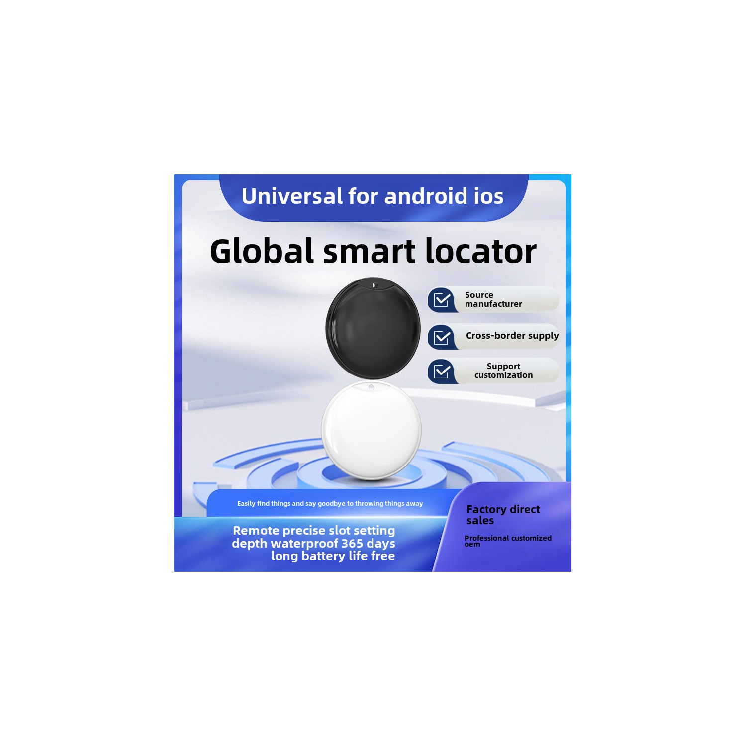 New pet locator tracker, Aitag anti-lost locator, global positioning elderly and children anti-lost artifact positioning - black