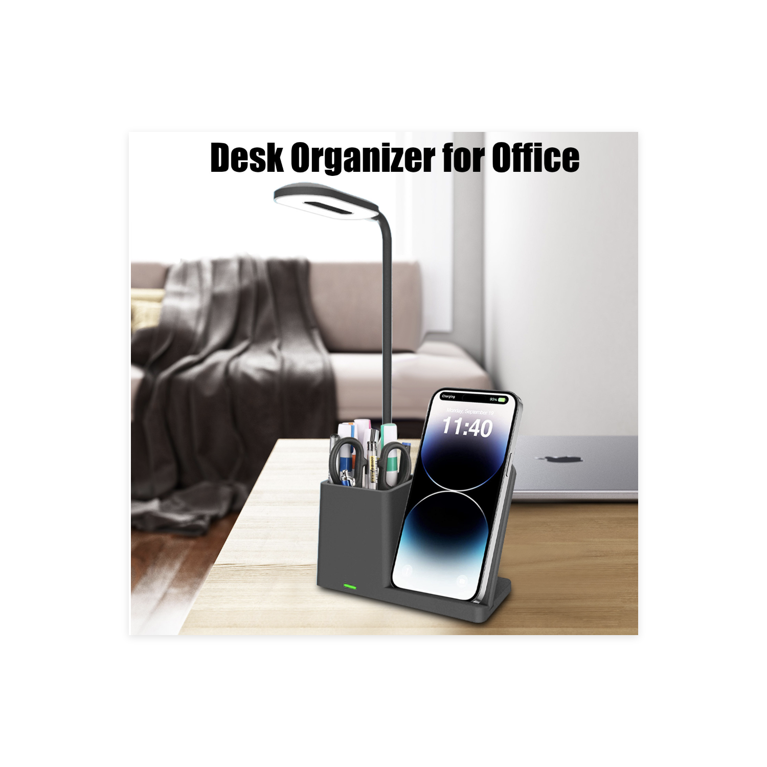 Desk lamp eye protection study multifunctional wireless fast charging, charger with pen holder, suitable for Apple charging 10W night light, LED