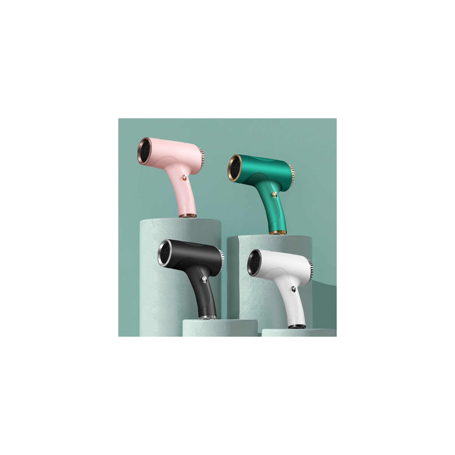 Wireless portable charging home hair salon negative ion quick-drying mini hair dryer USB charging low noise ion white with 2 power supply charging