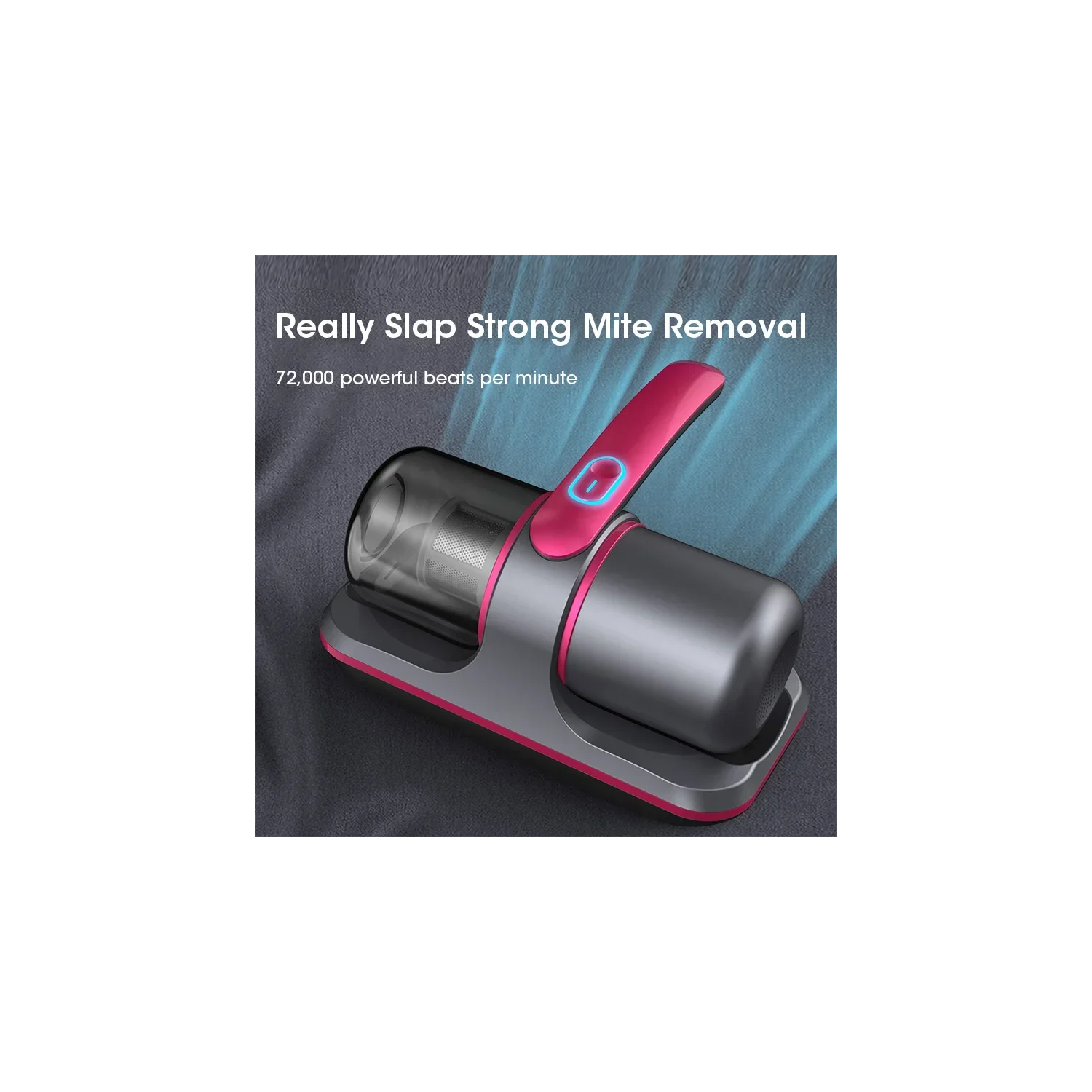 Éliminateur d'acariens de lit sans fil, stérilisateur UV domestique rechargeable et déshumidificateur, décapant d'acariens battus en profondeur -