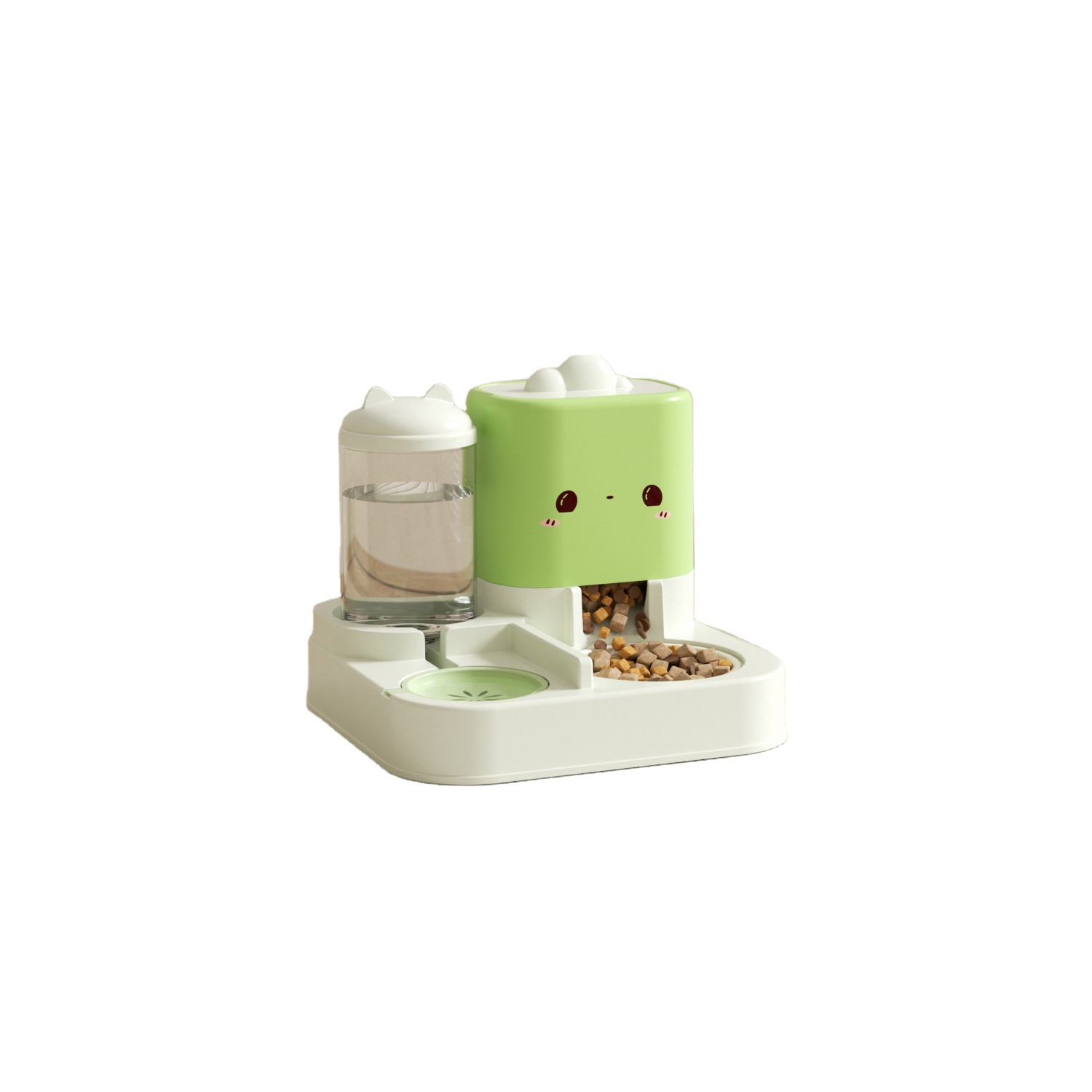 Cat drinking fountain, cute environmentally friendly automatic feeder, universal double bowl kettle food bowl for cats and dogs to prevent tipping