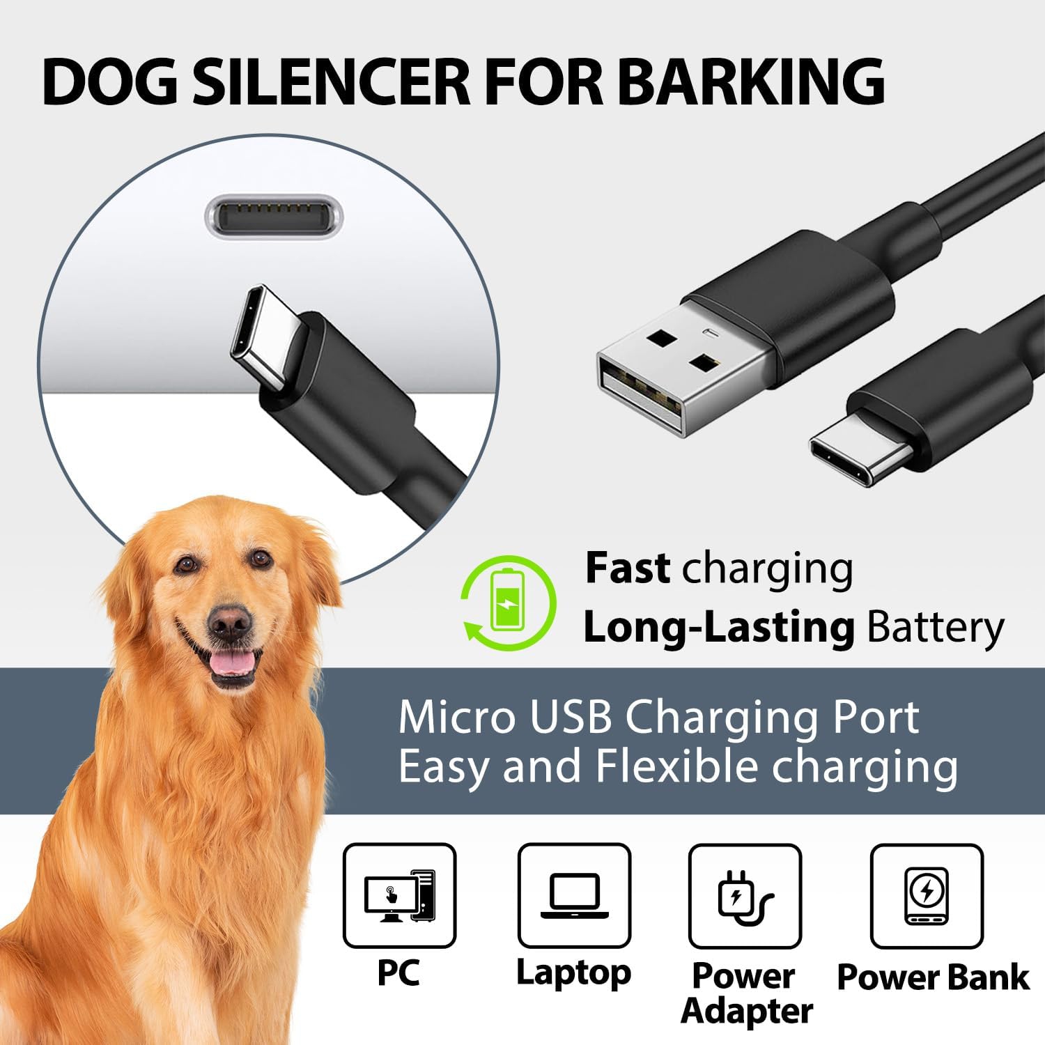 Ultrasonic Dog Barking Stopper - Dog Barking Stopper, Barking Stopper, Barking Training Aid, High Frequency Strobe LED Flashlight and HD Display