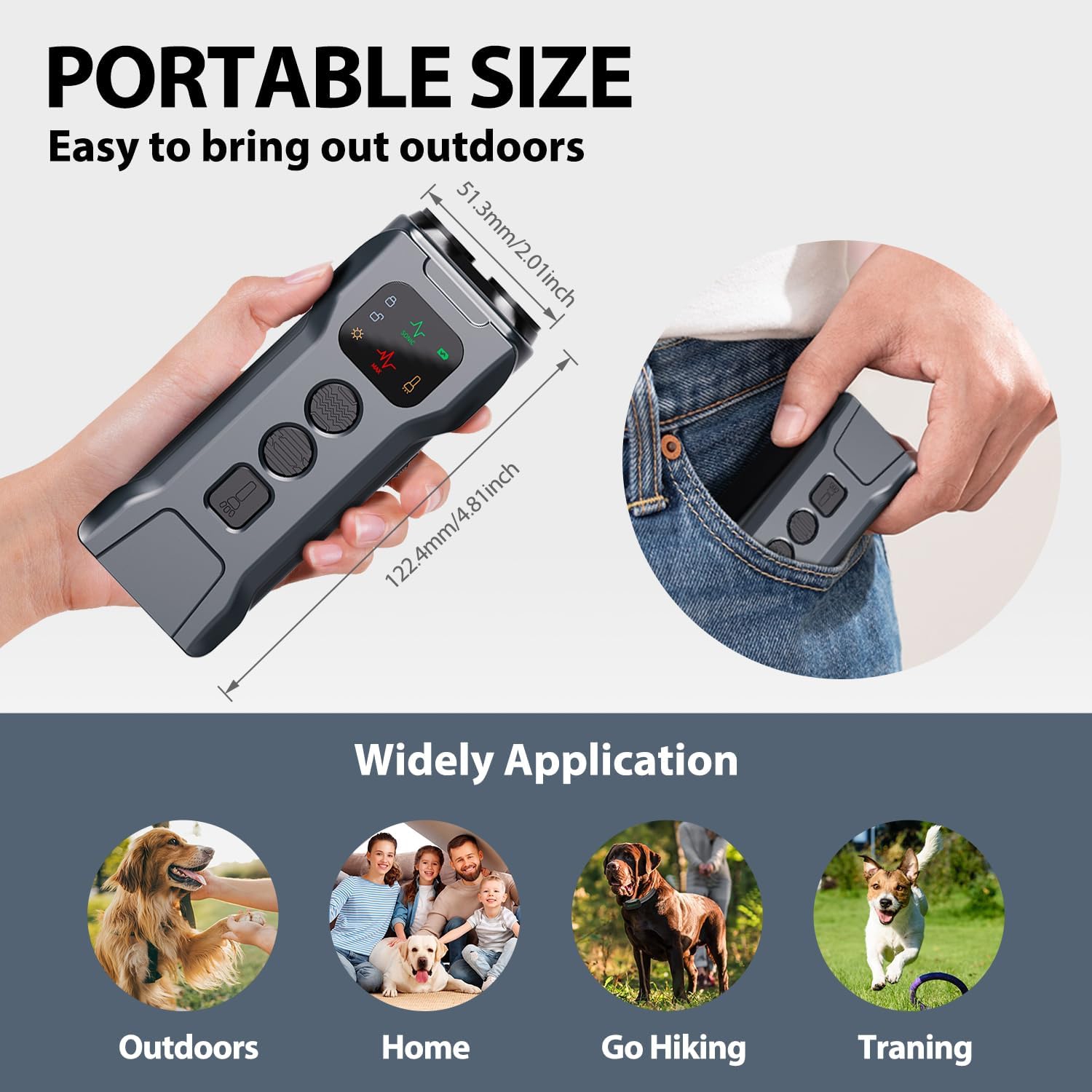 Ultrasonic Dog Barking Stopper - Dog Barking Stopper, Barking Stopper, Barking Training Aid, High Frequency Strobe LED Flashlight and HD Display