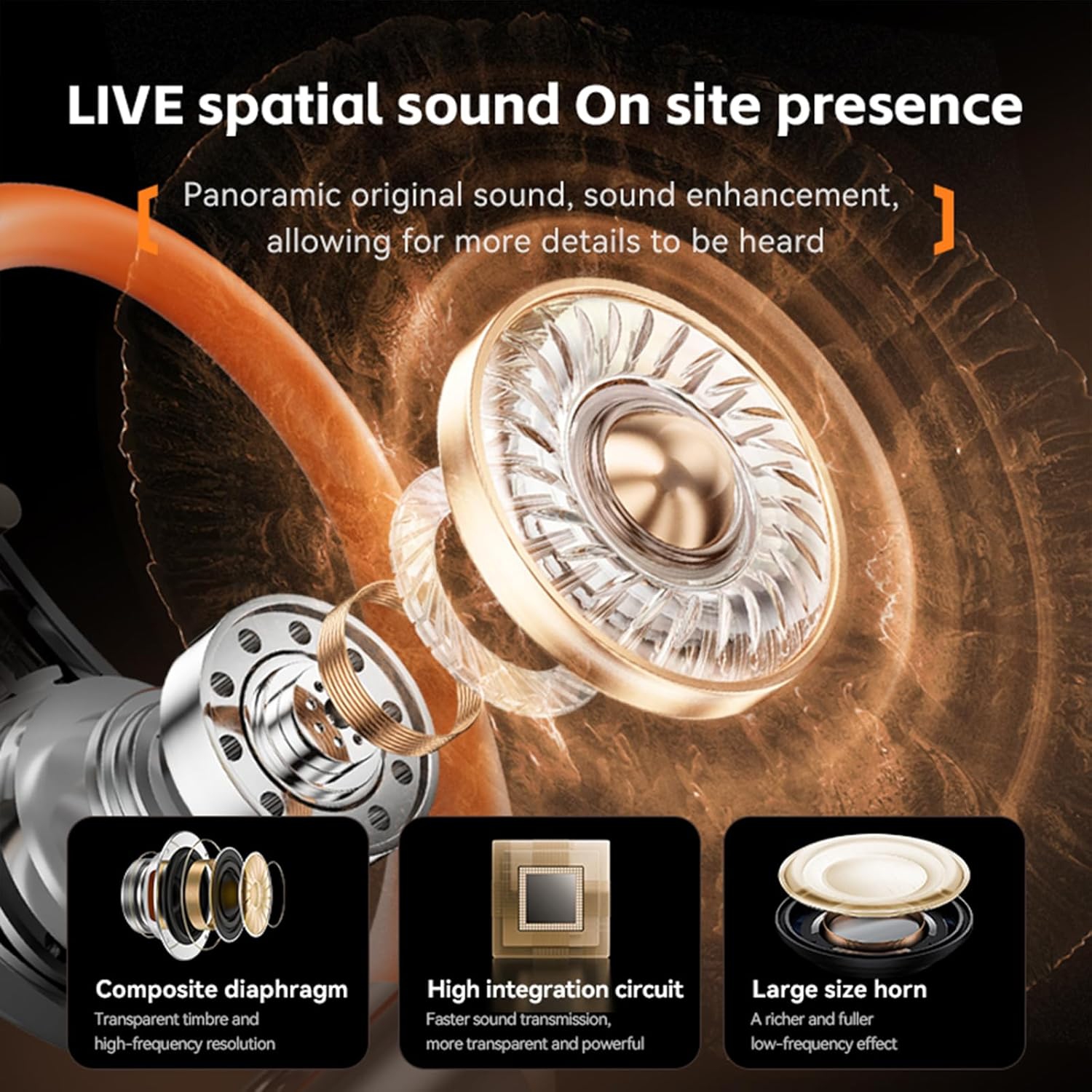 Écouteurs traduction M113AI avec affichage de puissance, écouteurs semi-intra-auriculaires Bluetooth, dispositif de traduction Bluetooth sans fil