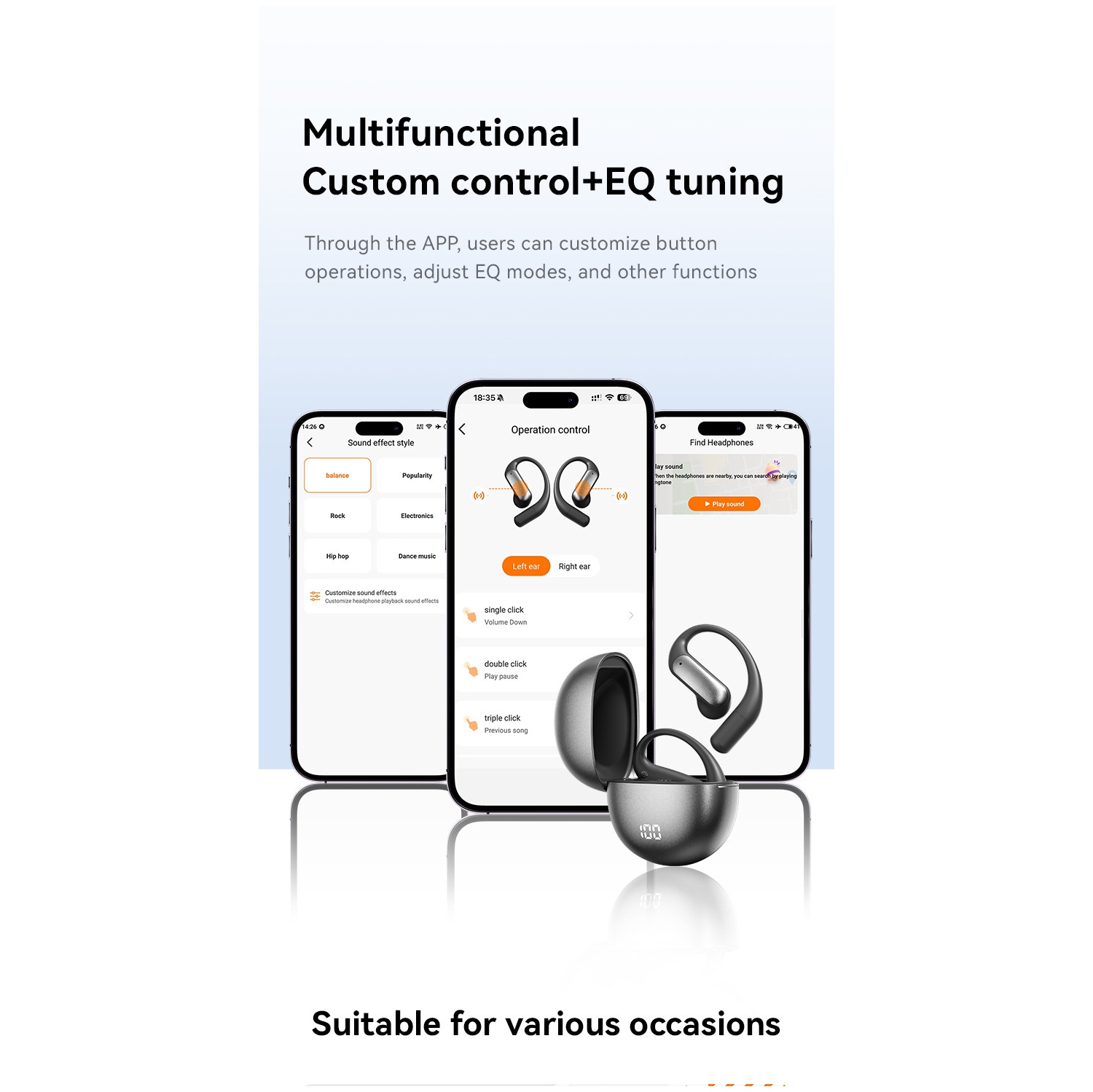 M118AI translation earphones, ultra-long battery life, power display, semi-in-ear Bluetooth earphones, support 137 language translation, Bluetooth