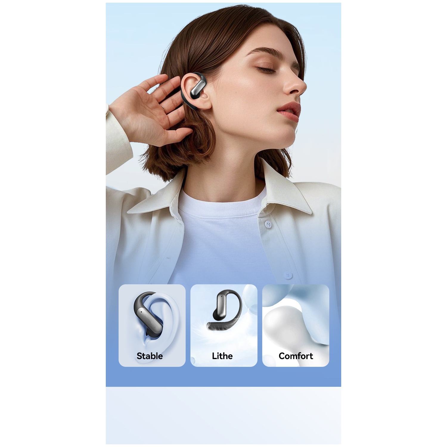 M118AI translation earphones, ultra-long battery life, power display, semi-in-ear Bluetooth earphones, support 137 language translation, Bluetooth