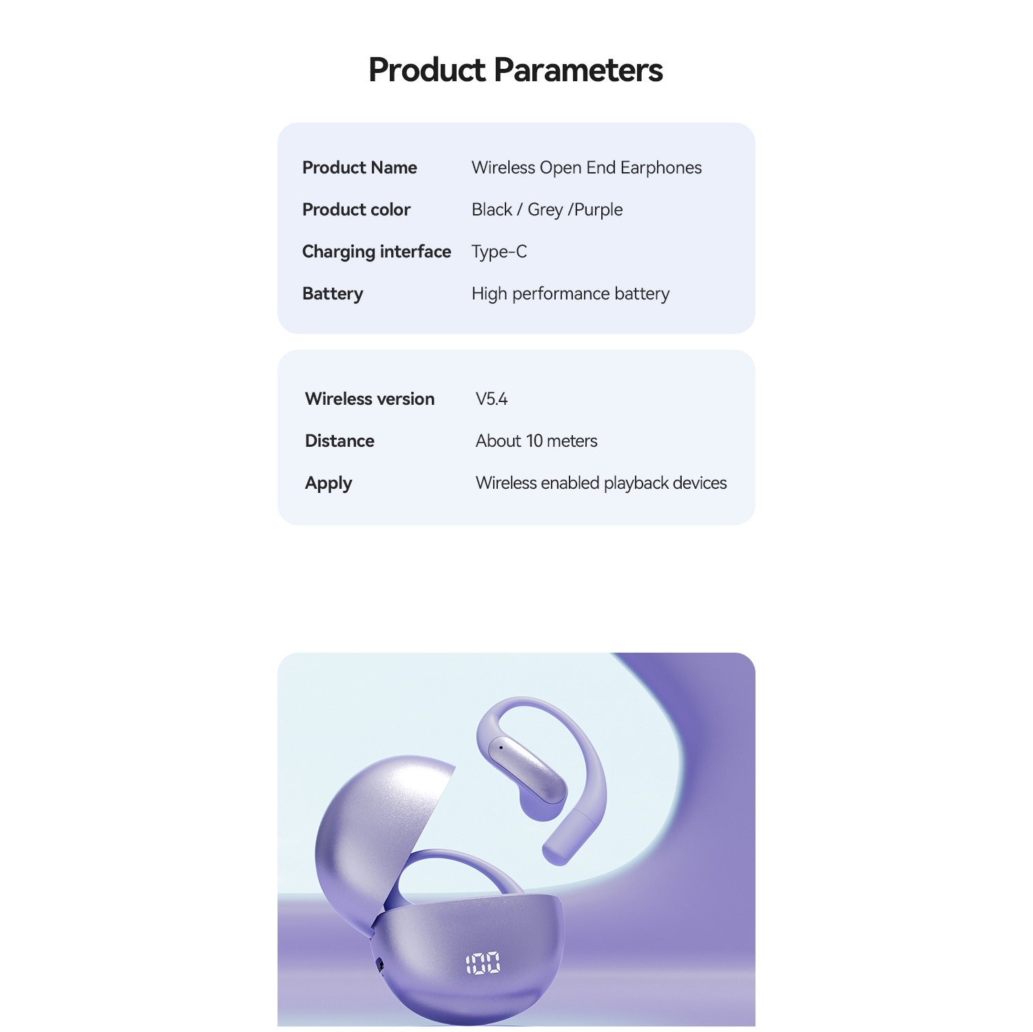 M118AI translation headset, ultra-long battery life, power display, semi-in-ear Bluetooth headset, support 137 language translation, Bluetooth 5.4