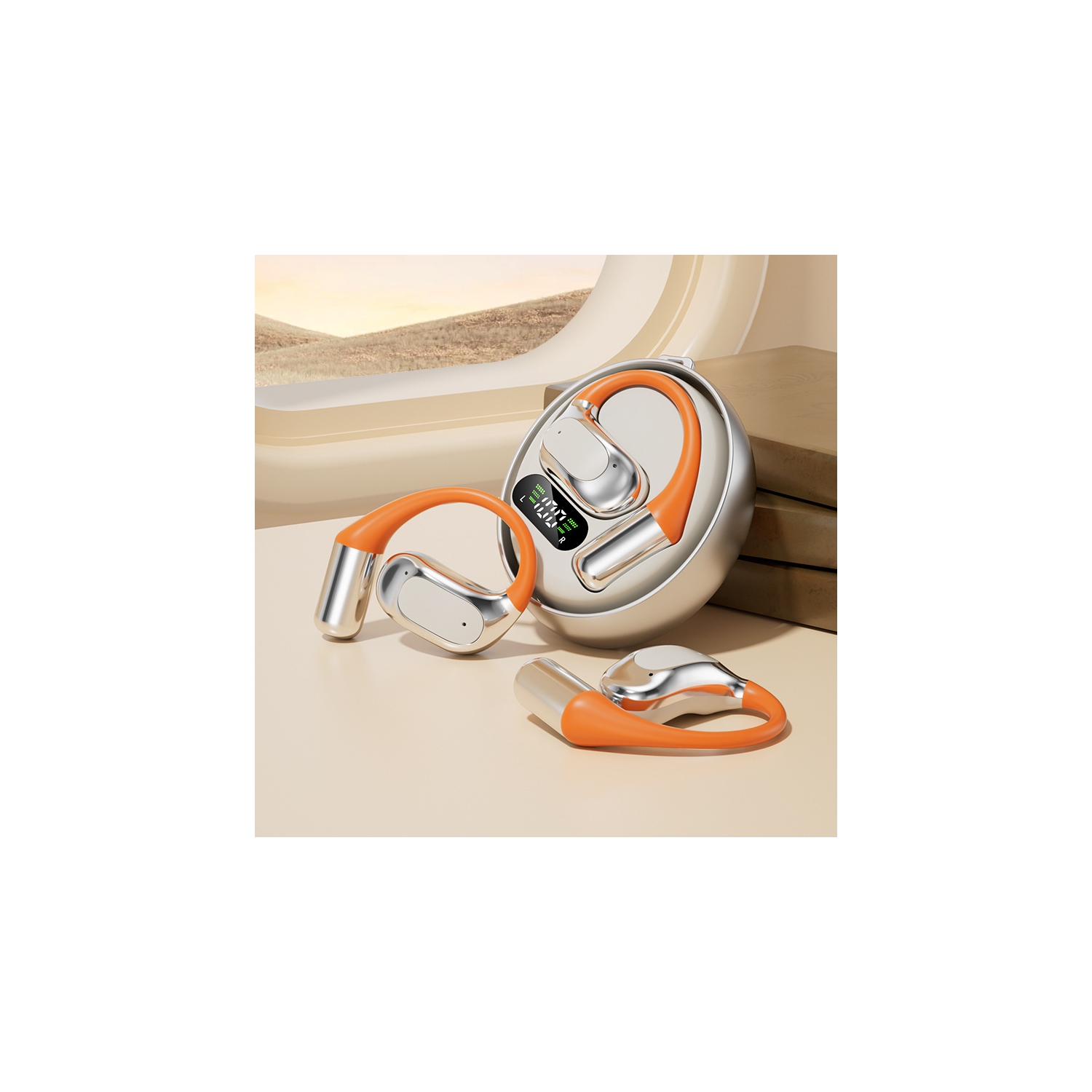 M113AI translation earphones with power display, semi-in-ear Bluetooth earphones, 3-in-1 wireless Bluetooth earphones translation device, Bluetooth