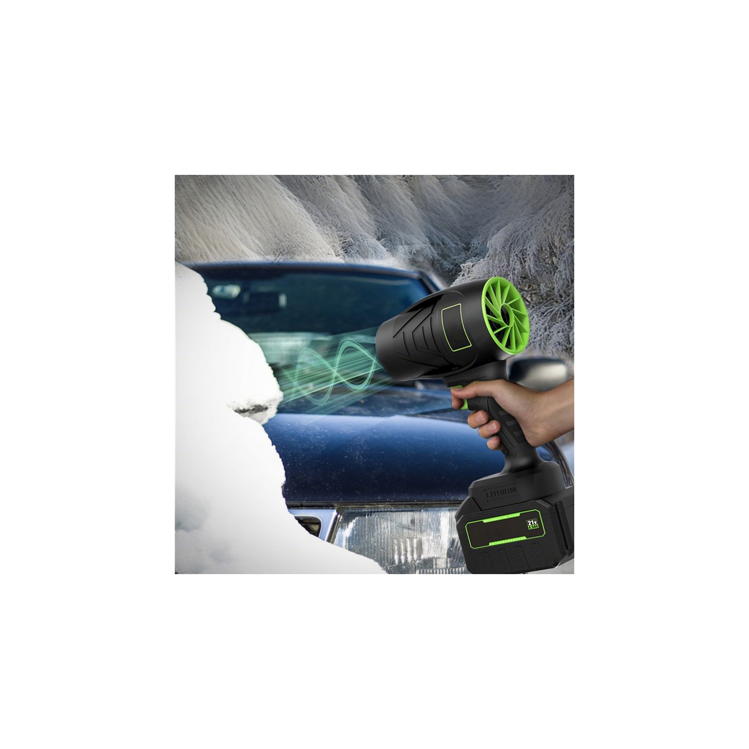 Souffleuse à feuilles sans fil, souffleuse à turbojet portative légère, réglage de vitesse continu, avec batterie et chargeur 21 V, machine à