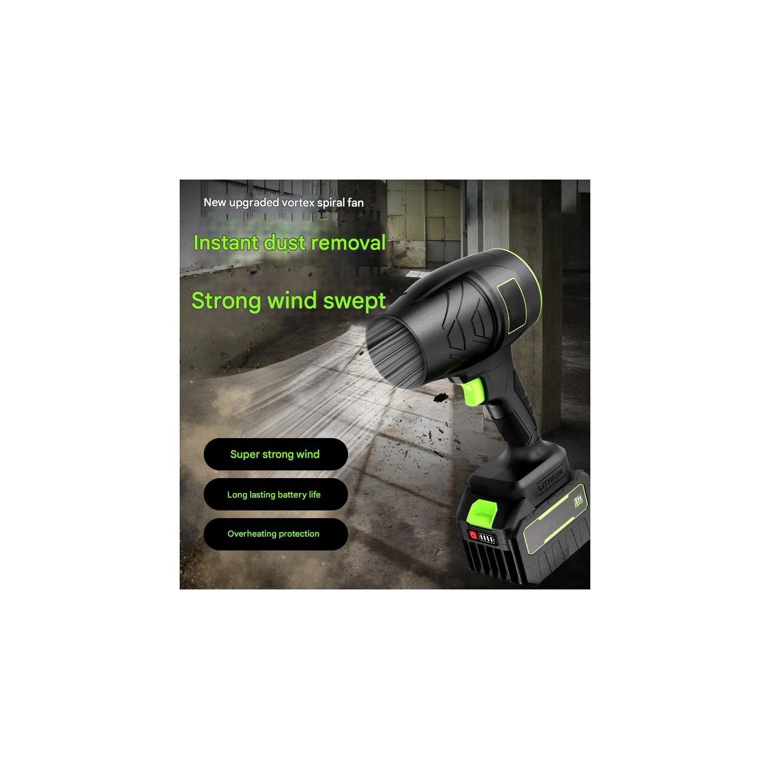 Souffleuse à feuilles sans fil, souffleuse à turbojet portative légère, réglage de vitesse continu, avec batterie et chargeur 21 V, machine à