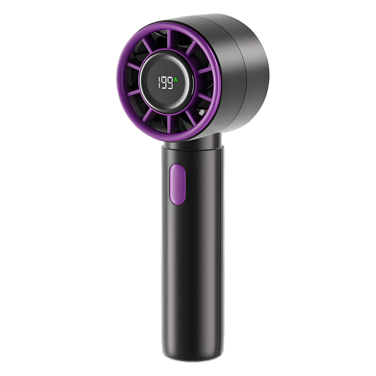 Mini ventilateur portatif portatif, chargement USB Écran numérique intelligent Ventilateur haute vitesse adapté à la chambre, au bureau et aux voyages