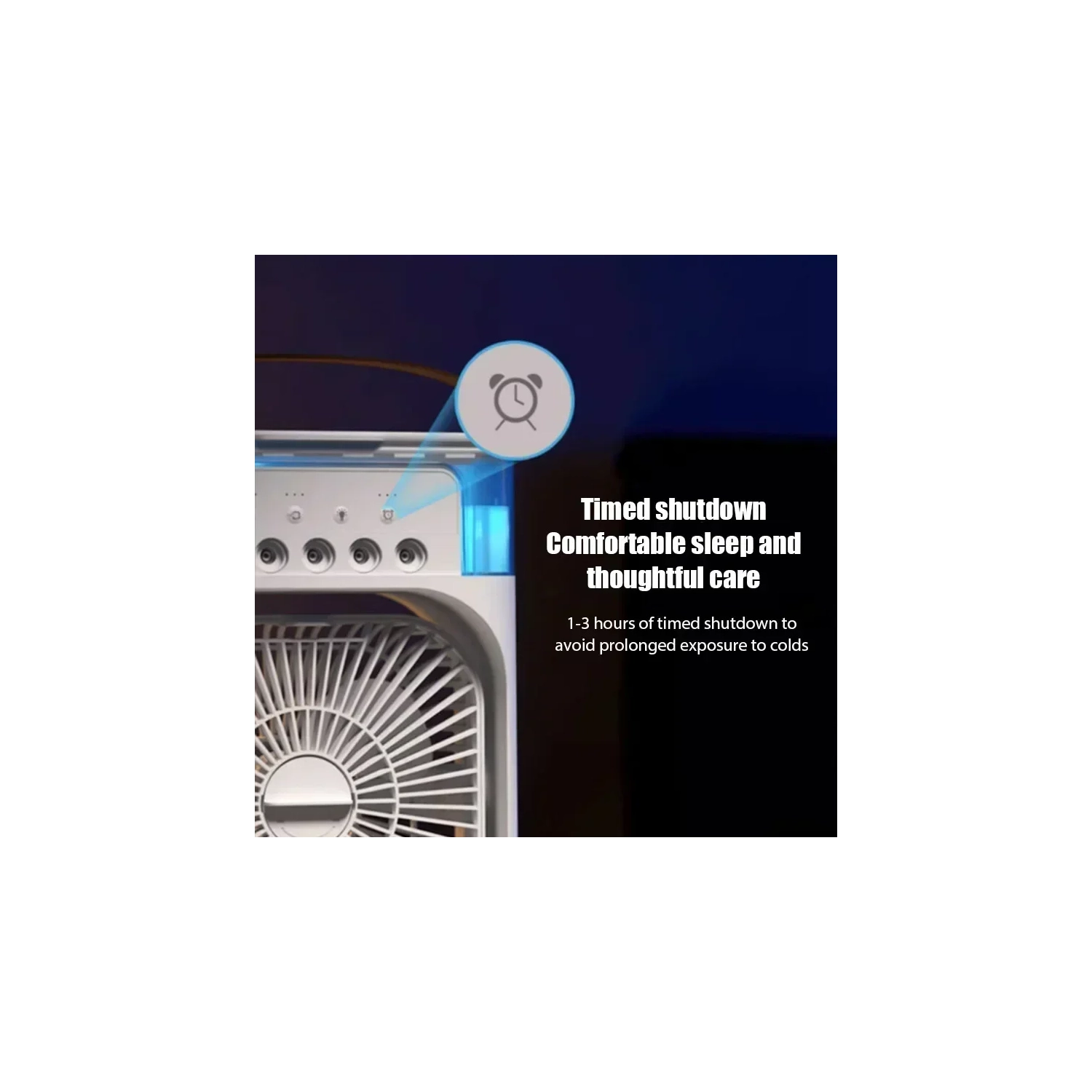 Five-Hole Multifunctional Spray Fan, USB Charging Portable Desktop Fan with LED Night Light Suitable for Office, Bedroom, Living Room