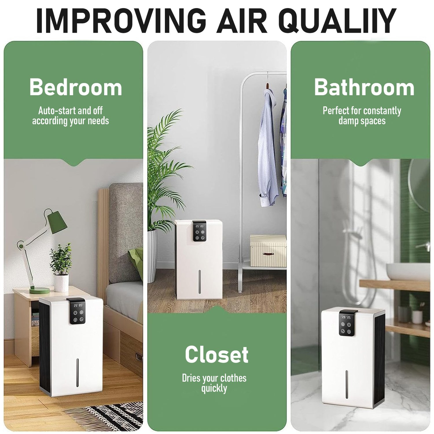 Small Mini Home Dehumidifier, Portable Air Purifier for Bedroom, Office, Wardrobe