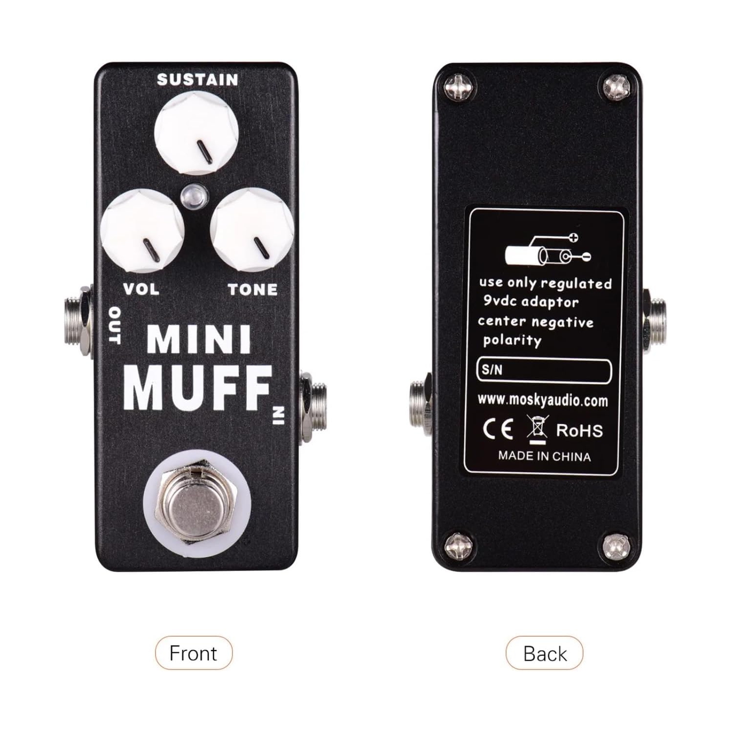 Pédale d'effets de distorsion de guitare complète | Contrôle de tonalité à trois niveaux | Conception de dérivation véritable | Convient aux