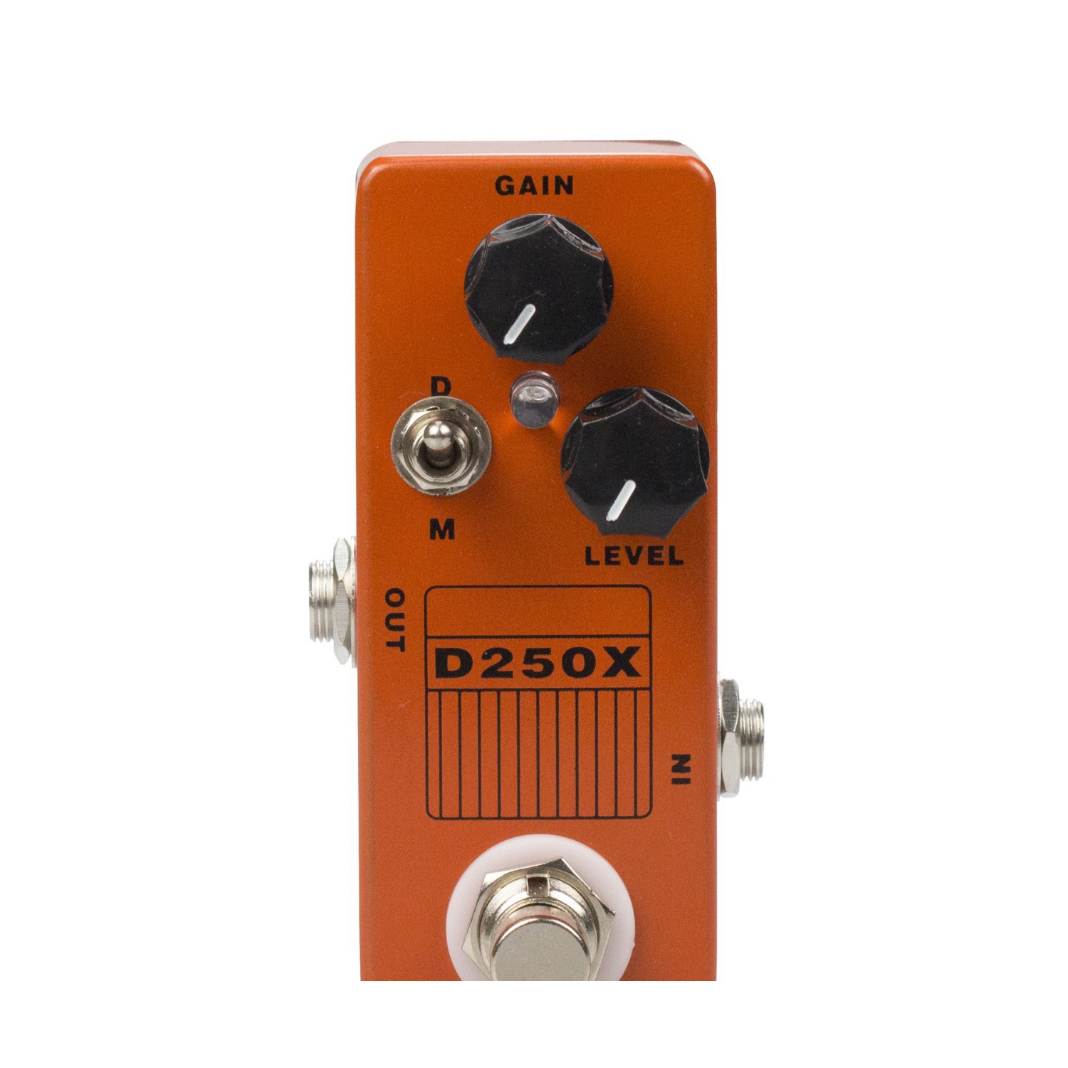 Pédale d'effets de distorsion à deux modes D250X | Réglage dynamique du gain | Conception de dérivation véritable | Boîtier portatif entièrement en
