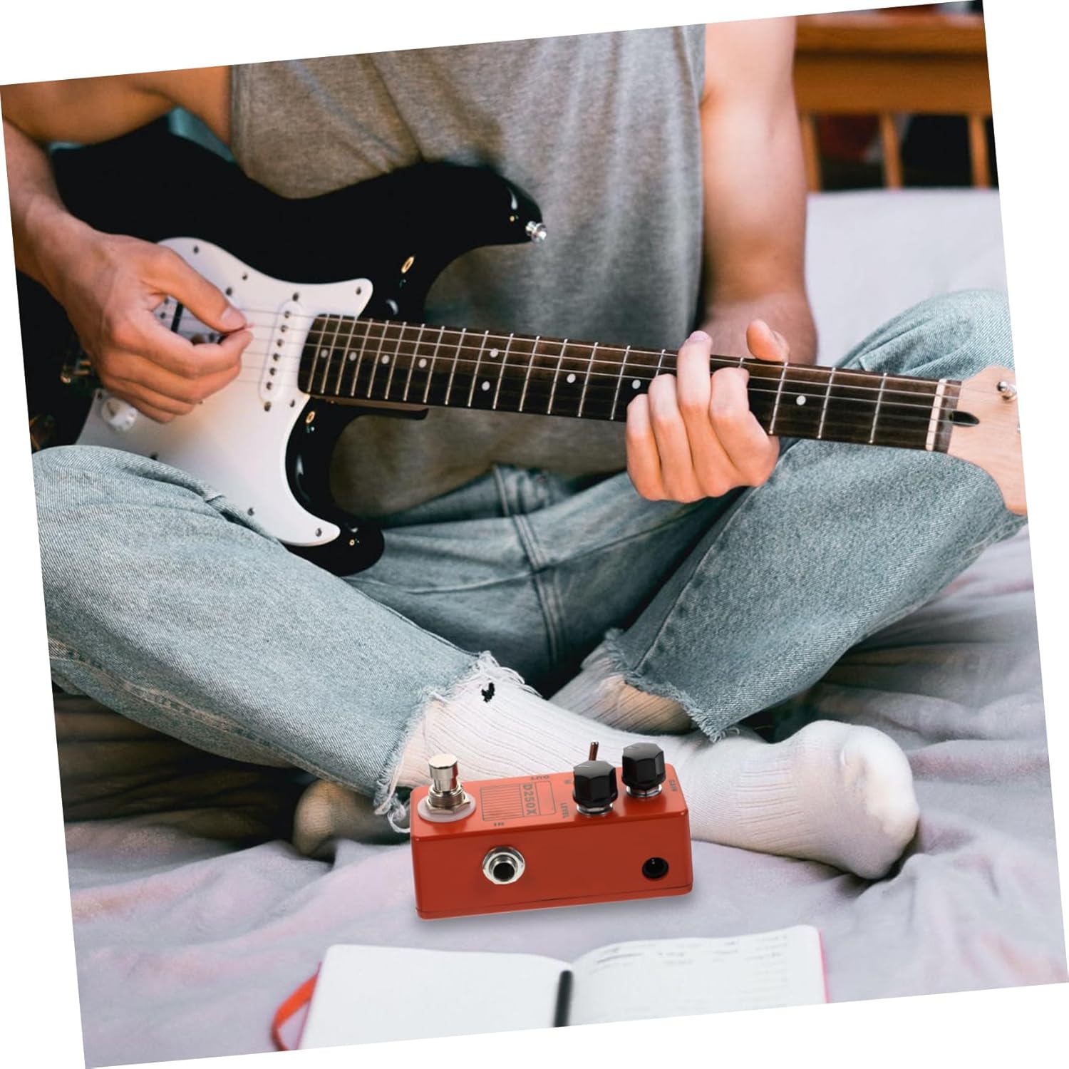 Pédale d'effets de distorsion à deux modes D250X | Réglage dynamique du gain | Conception de dérivation véritable | Boîtier portatif entièrement en