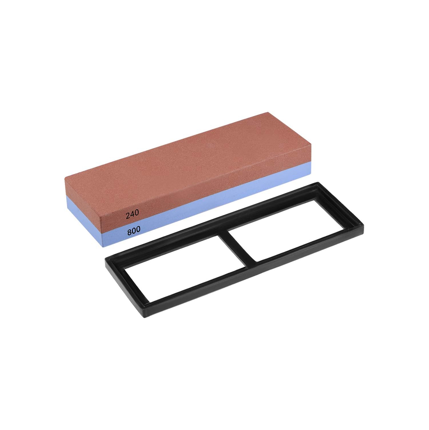 Pierre à aiguiser double face Pierre à aiguiser 240/800 Gris adapté aux ciseaux, rasoirs et outils à découper