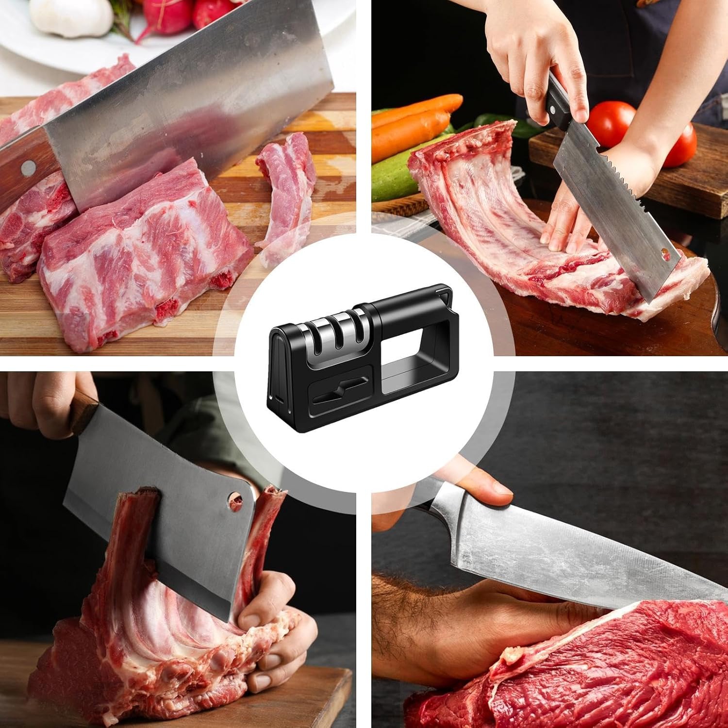 Outil Whetstone, outil manuel professionnel | 4-en-1 whetstone, pierre à eau Whetstone, outil de cuisine professionnel Whetstone - noir
