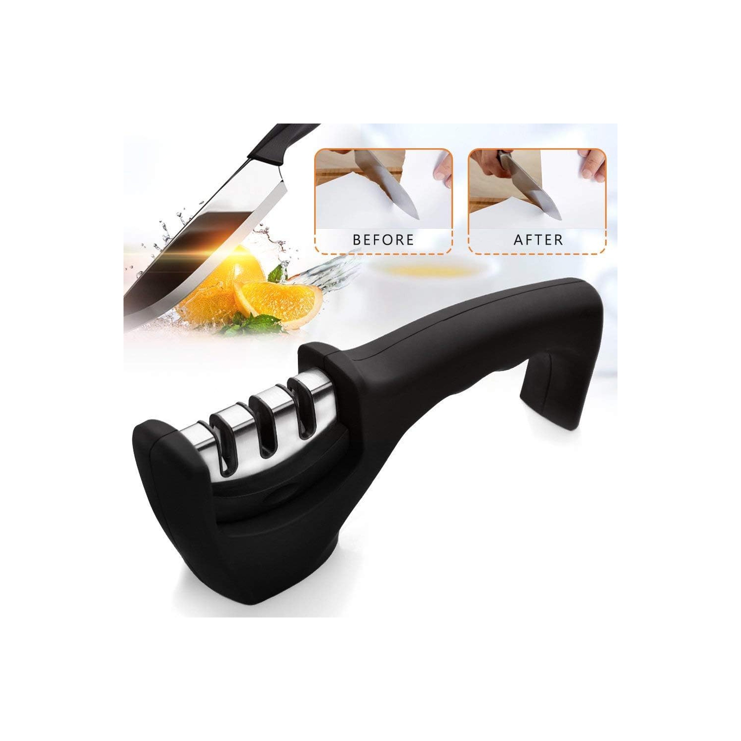 Quick knife sharpener household kitchen whetstone handheld three-stage ceramic diamond knife sharpener