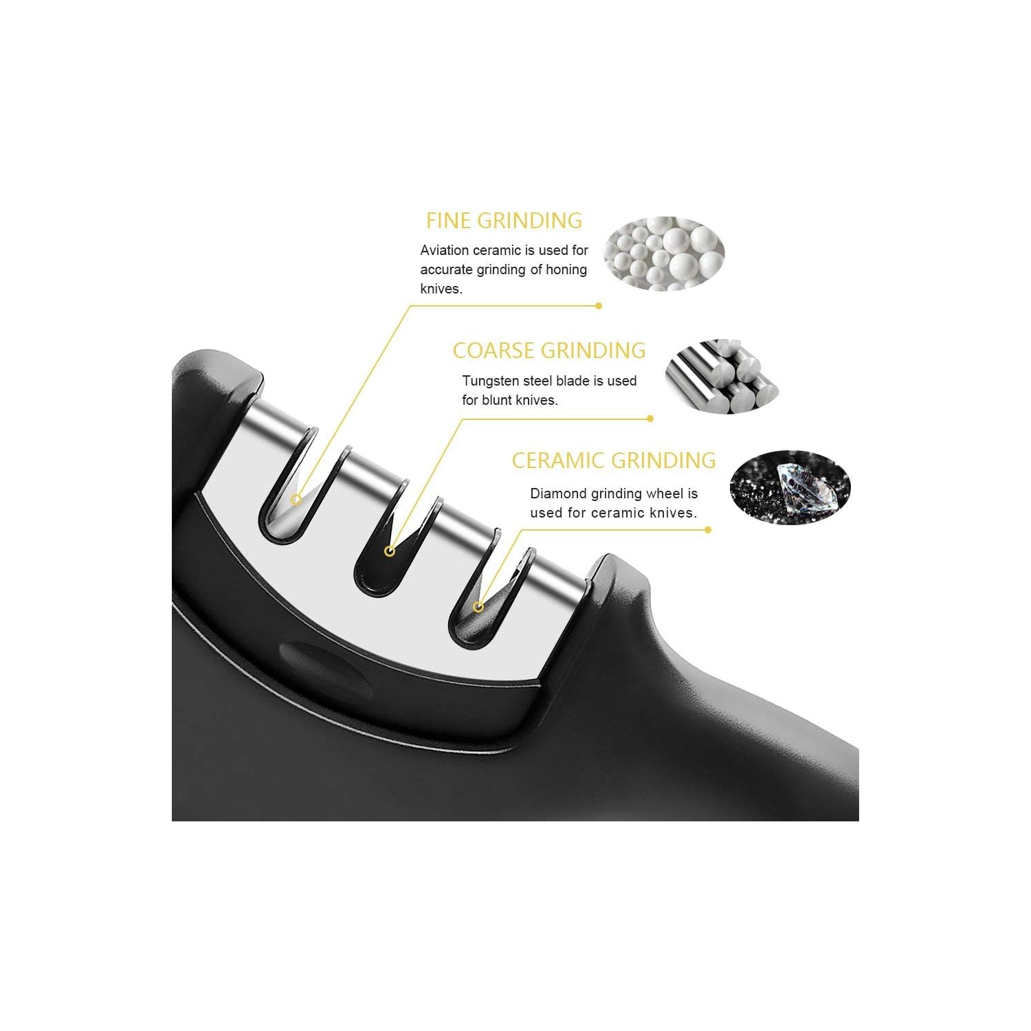 Quick knife sharpener household kitchen whetstone handheld three-stage ceramic diamond knife sharpener