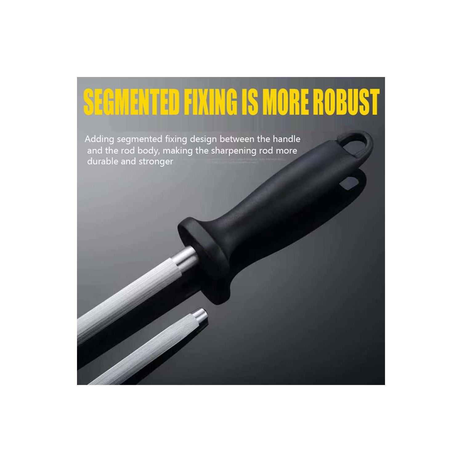Tige d'affûtage des couteaux 8 po en acier Affûteur Couteau Tringle en acier avec poignée protectrice