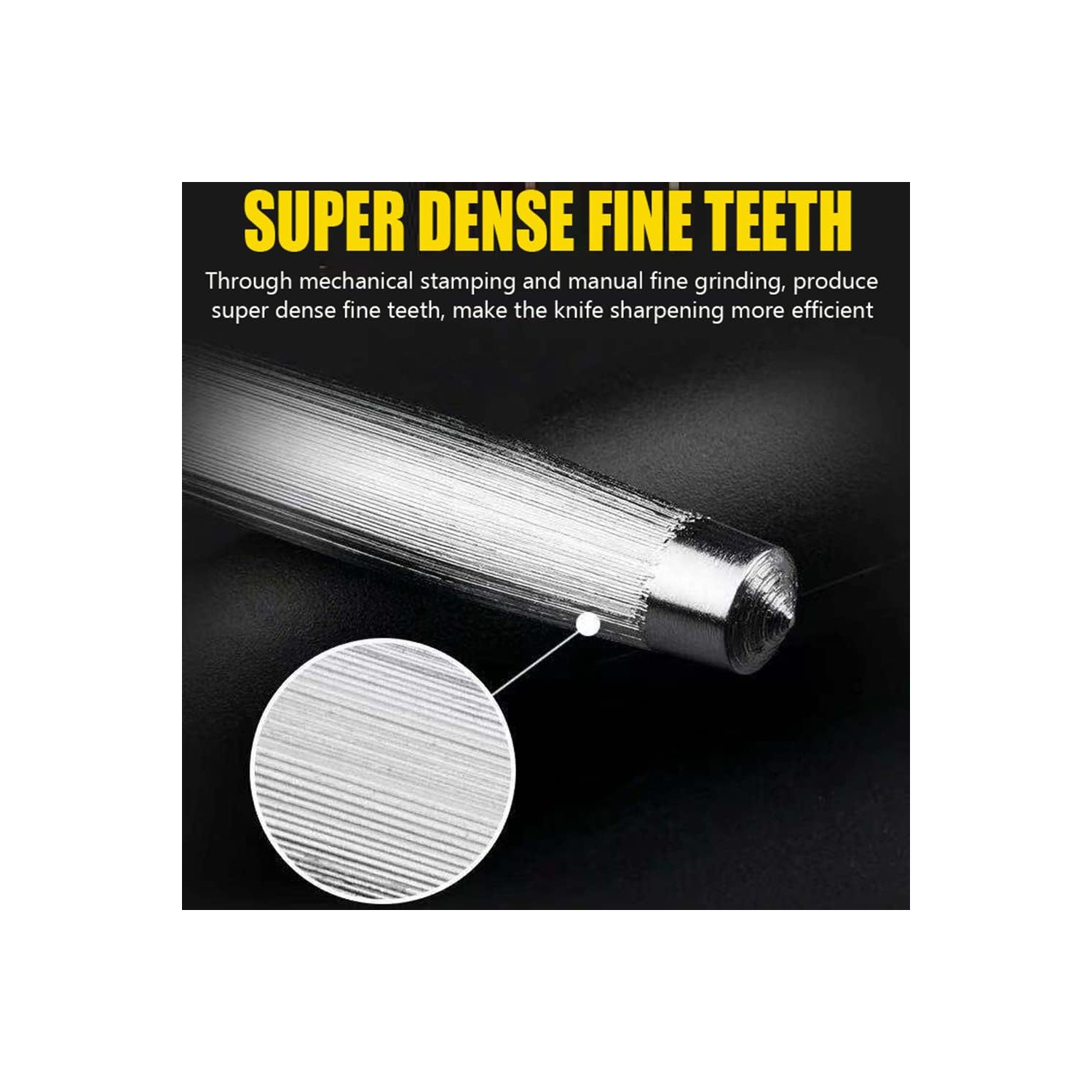 Tige d'affûtage des couteaux 8 po en acier Affûteur Couteau Tringle en acier avec poignée protectrice