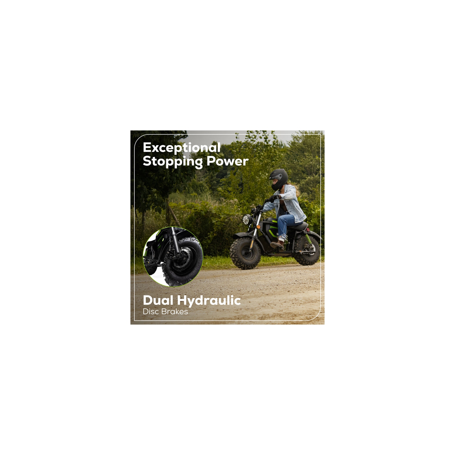 Minivélo 80&nbsp;V série Stealth 19&nbsp;po de Greenworks, 2 batteries 4&nbsp;Ah et chargeur à deux ports 8&nbsp;A inclus