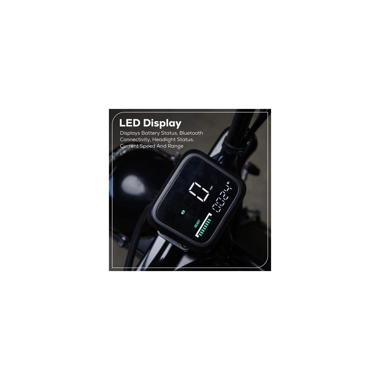 Minivélo 80&nbsp;V série Stealth 19&nbsp;po de Greenworks, 2 batteries 4&nbsp;Ah et chargeur à deux ports 8&nbsp;A inclus