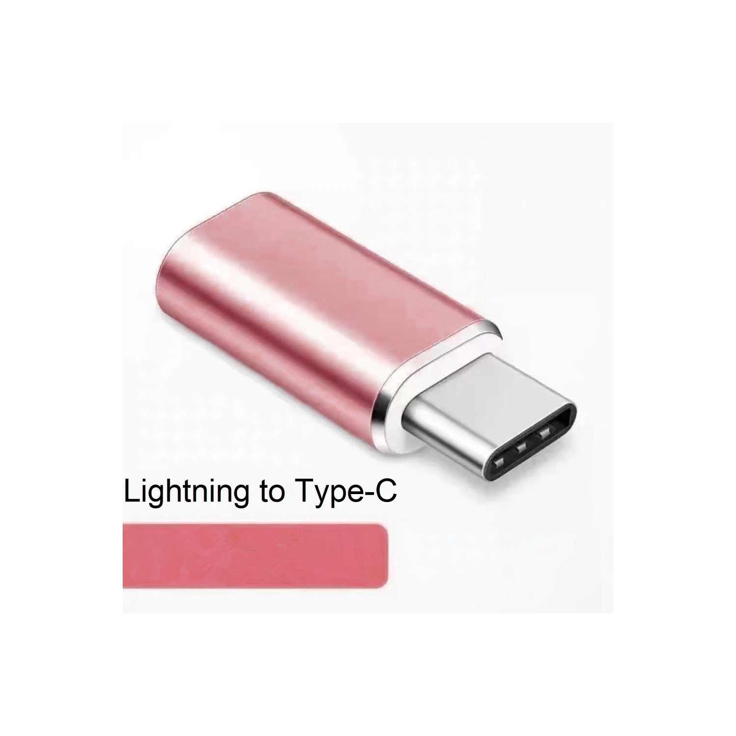 [2 Packs] Lightning Female to USB Type C Male Adapter Connector Converter for iPhone iPad Samsung Android Phones, Rose Gold