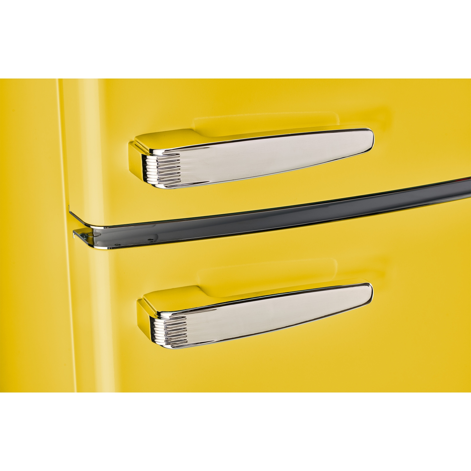 11&nbsp;pi³ rétro classique pour électroménagers uniques Réfrigérateur à congélateur supérieur – Jaune canari