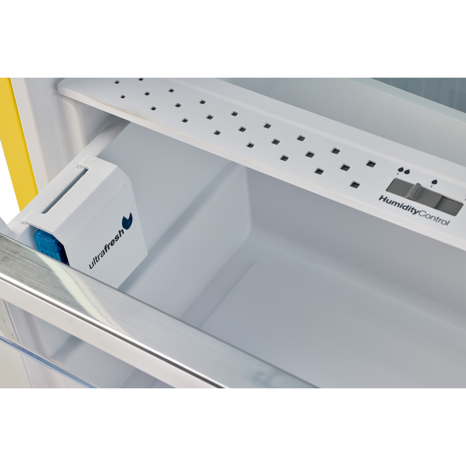 11&nbsp;pi³ rétro classique pour électroménagers uniques Réfrigérateur à congélateur supérieur – Jaune canari