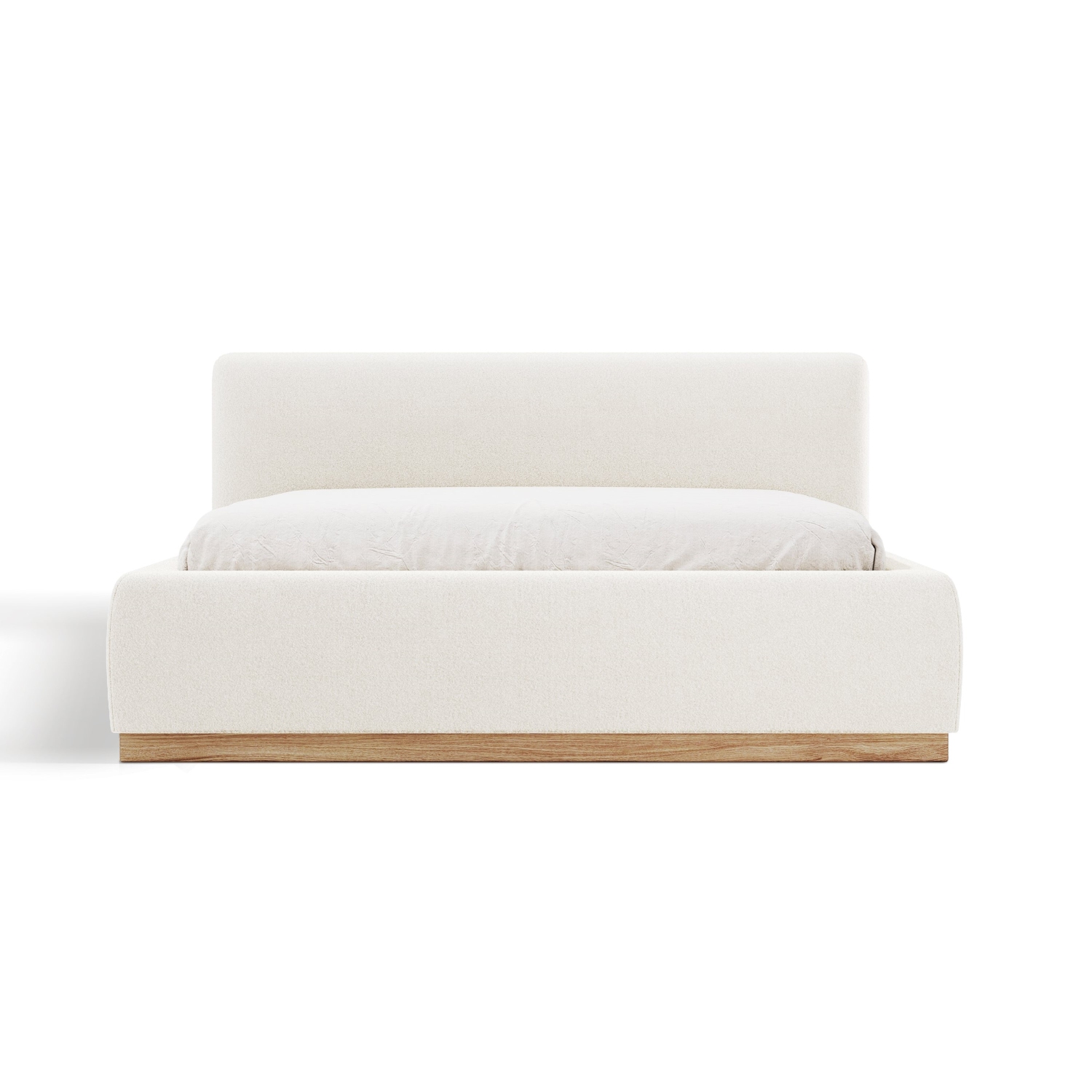 Valencia – Cadre de très grand lit recouvert de tissu Gabriella, crème