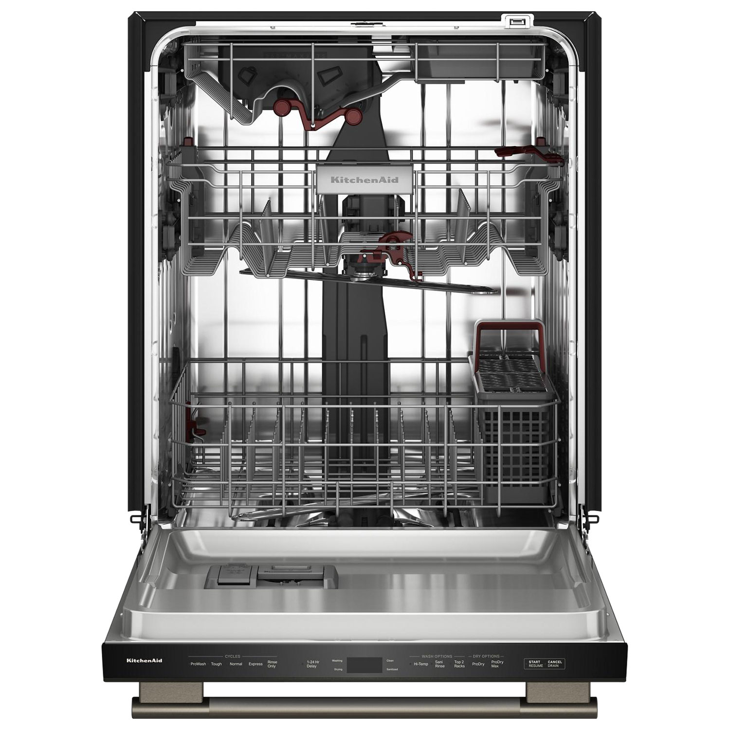 KitchenAid 24" 44dB Built-In Dishwasher w/ Stainless Steel Tub & Third Rack - Black Ore