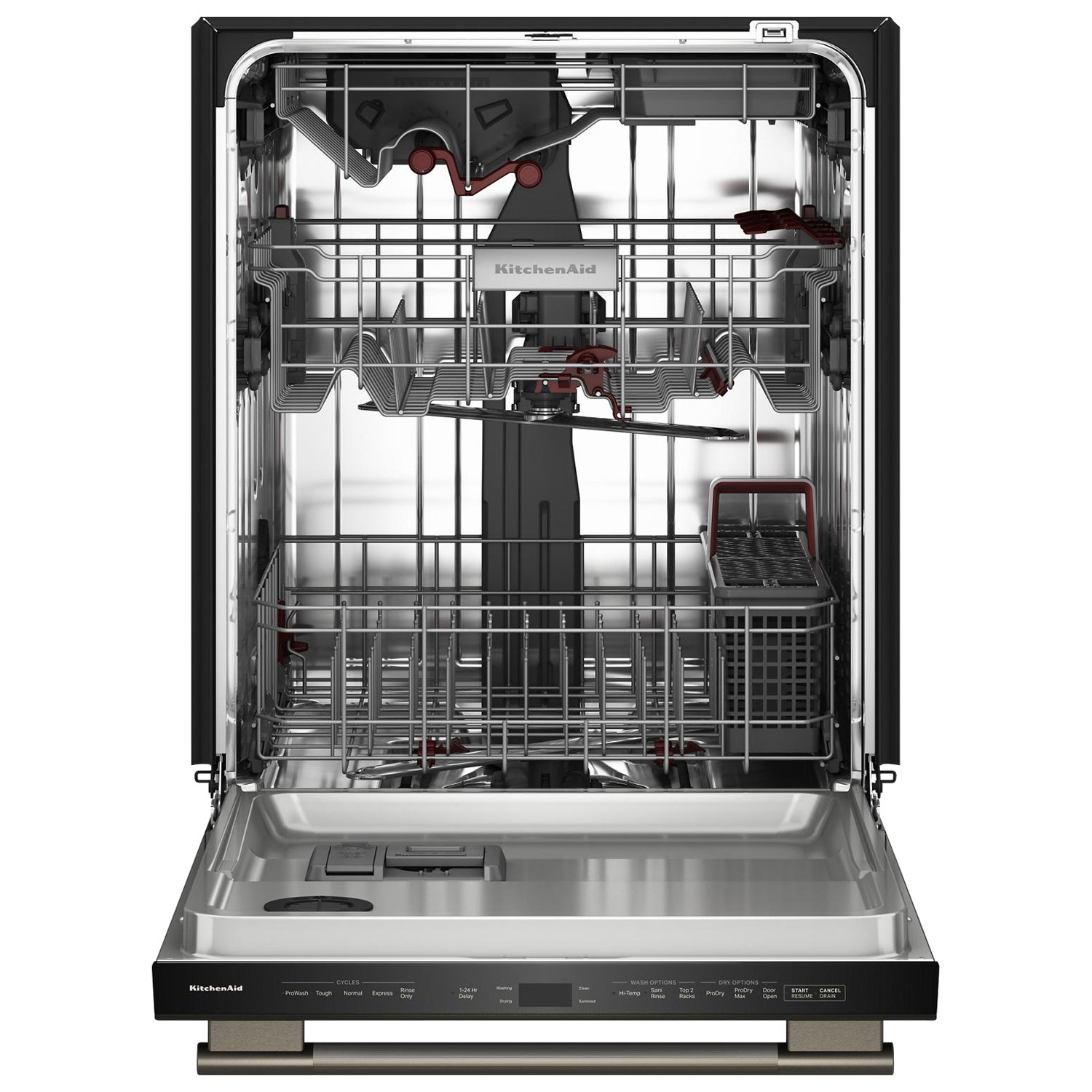 KitchenAid 24" 44dB Built-In Dishwasher w/ Stainless Steel Tub & Third Rack - Black Ore