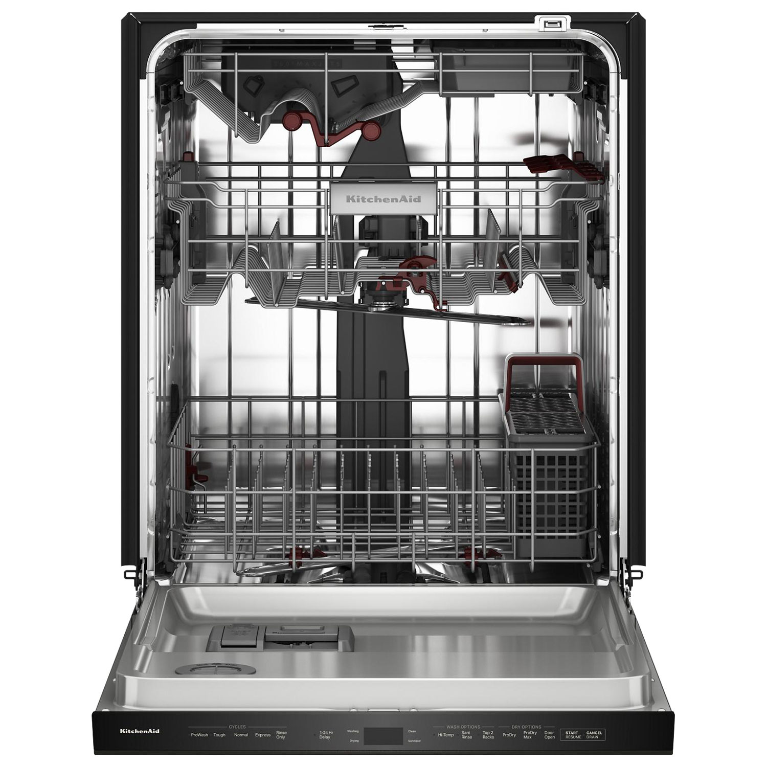 KitchenAid 24" 44dB Built-In Dishwasher w/ Stainless Steel Tub & Third Rack - Black Ore
