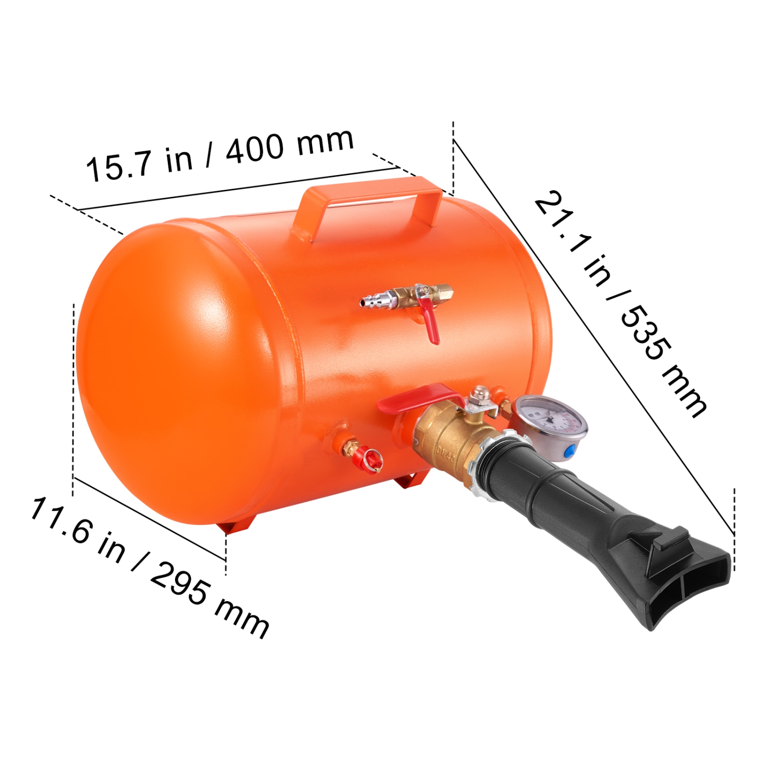 VEVOR 5 Gallon/19L Tire Bead Blaster, Includes Pressure Gauge & Handle, 145 PSI Max Inflation Tank, Operates Between 85-116 PSI for Cars, Trucks, and
