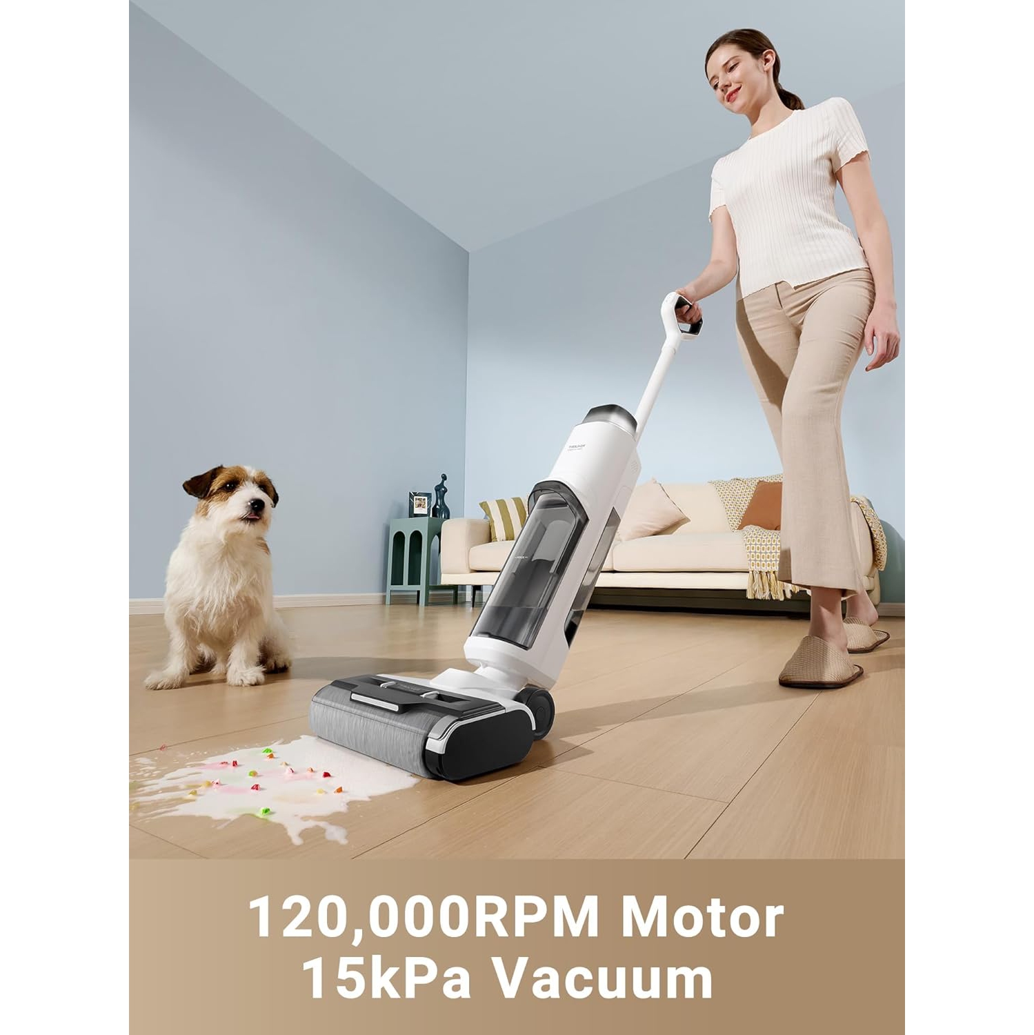 Dreame K10 Pro Wet Dry Vacuum Cleaner, 15KPa Suction Cordless Vacuum Mop, 8.4lbs Lightweight Smart Floor Cleaner with Self-Wash, 30min Runtime, Edge