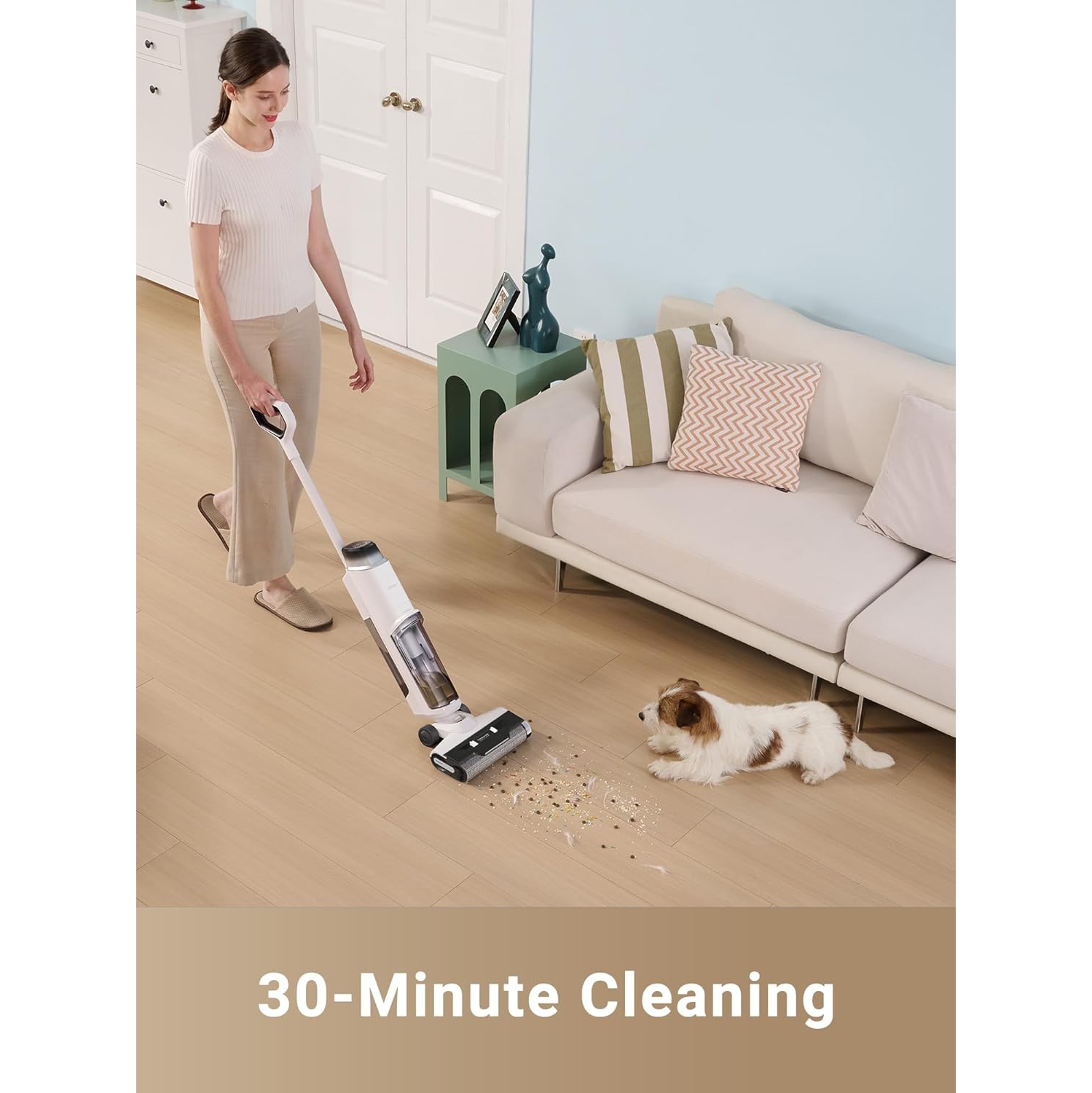 Dreame K10 Pro Wet Dry Vacuum Cleaner, 15KPa Suction Cordless Vacuum Mop, 8.4lbs Lightweight Smart Floor Cleaner with Self-Wash, 30min Runtime, Edge