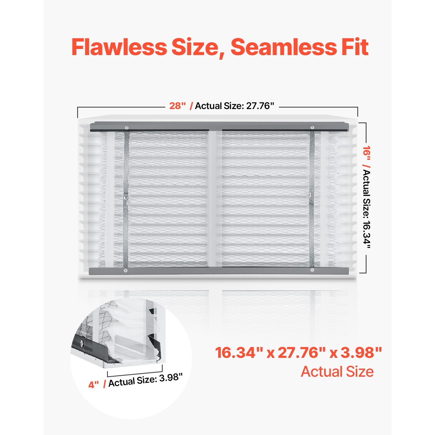 VEVOR 16 x 28 x 4 Furnace Filter, MERV 11 HVAC Ac Filters,12-Month Electrostatic Pleated Air Conditioner Filters, 2-Pack for Capturing Dust