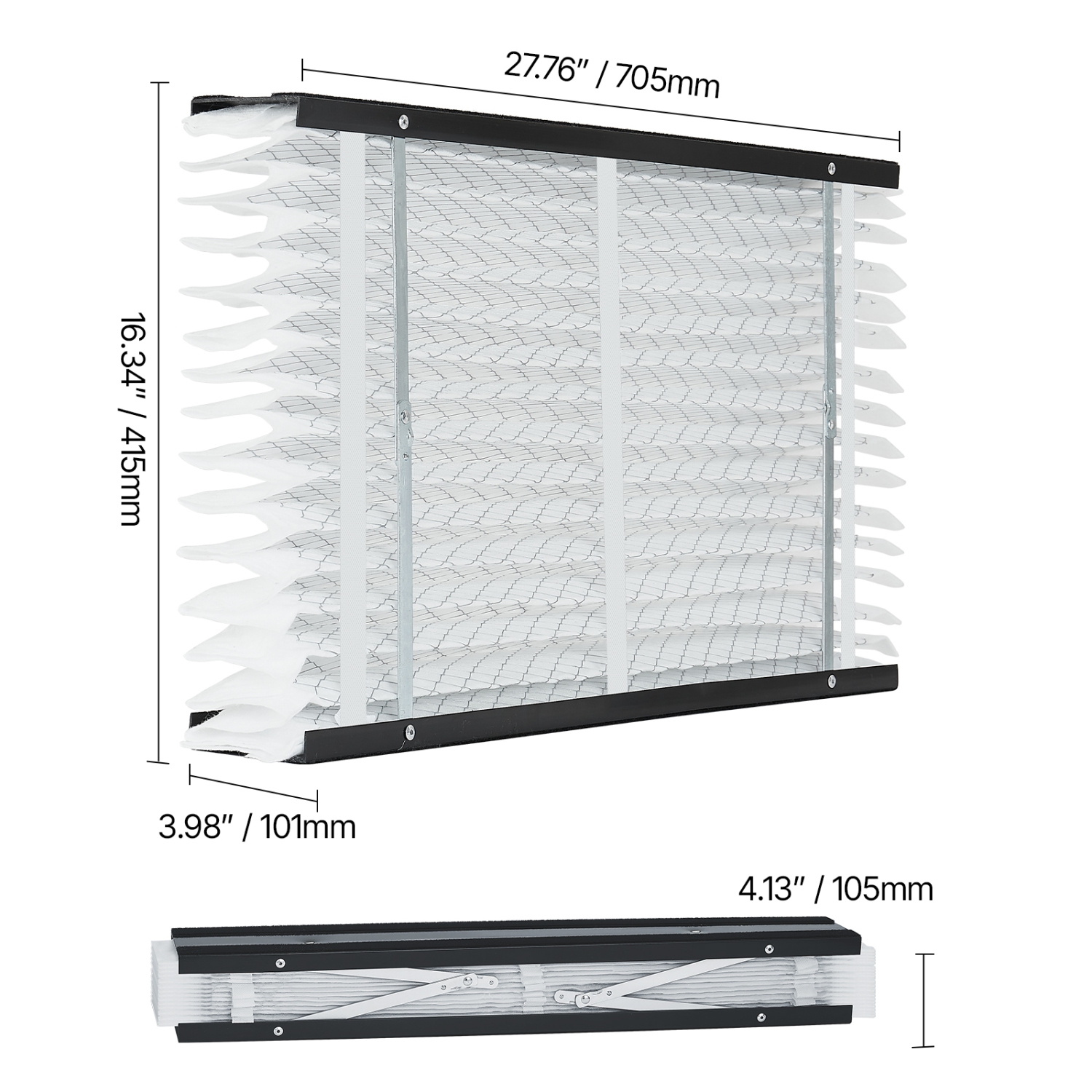 VEVOR 16 x 28 x 4 Furnace Filter, MERV 11 HVAC Ac Filters,12-Month Electrostatic Pleated Air Conditioner Filters, 2-Pack for Capturing Dust