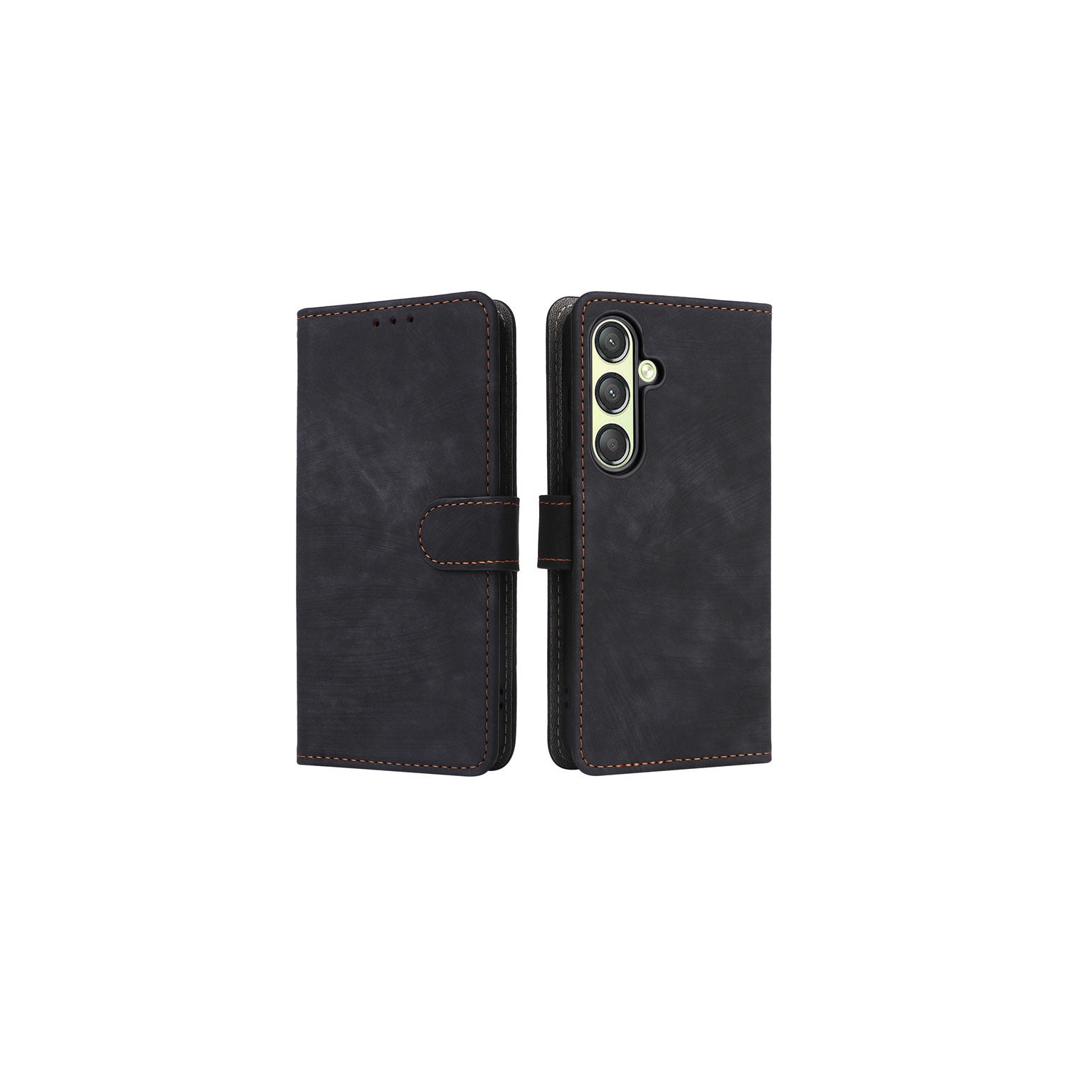 Étui portefeuille noir de PANDACO pour Galaxy S25+ de Samsung