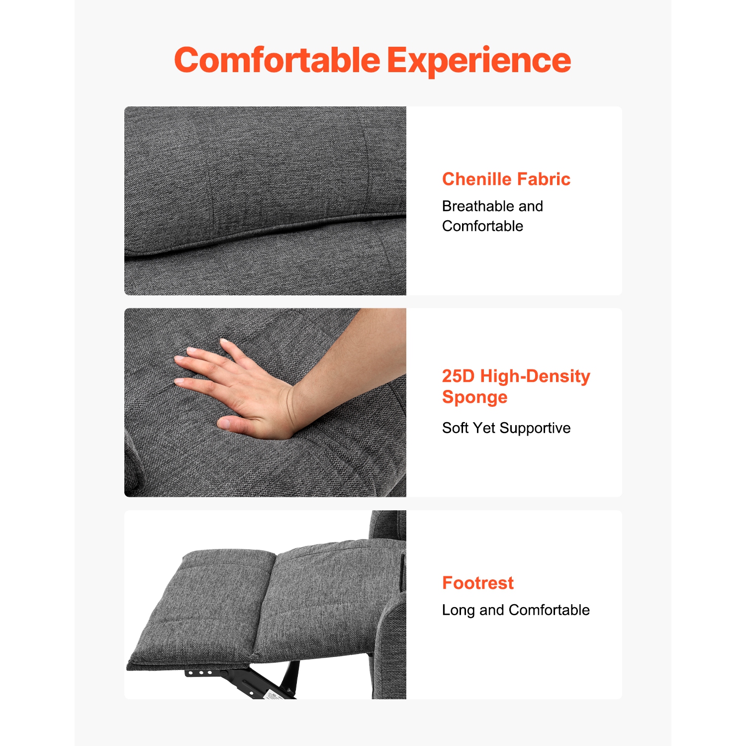 VEVOR Power Lift Recliner Chair, Lift Chair with Heat and Massage, Dual Motor Recliner Chair with 2 Anti-Fall Ropes, Infinite Position Adjustment