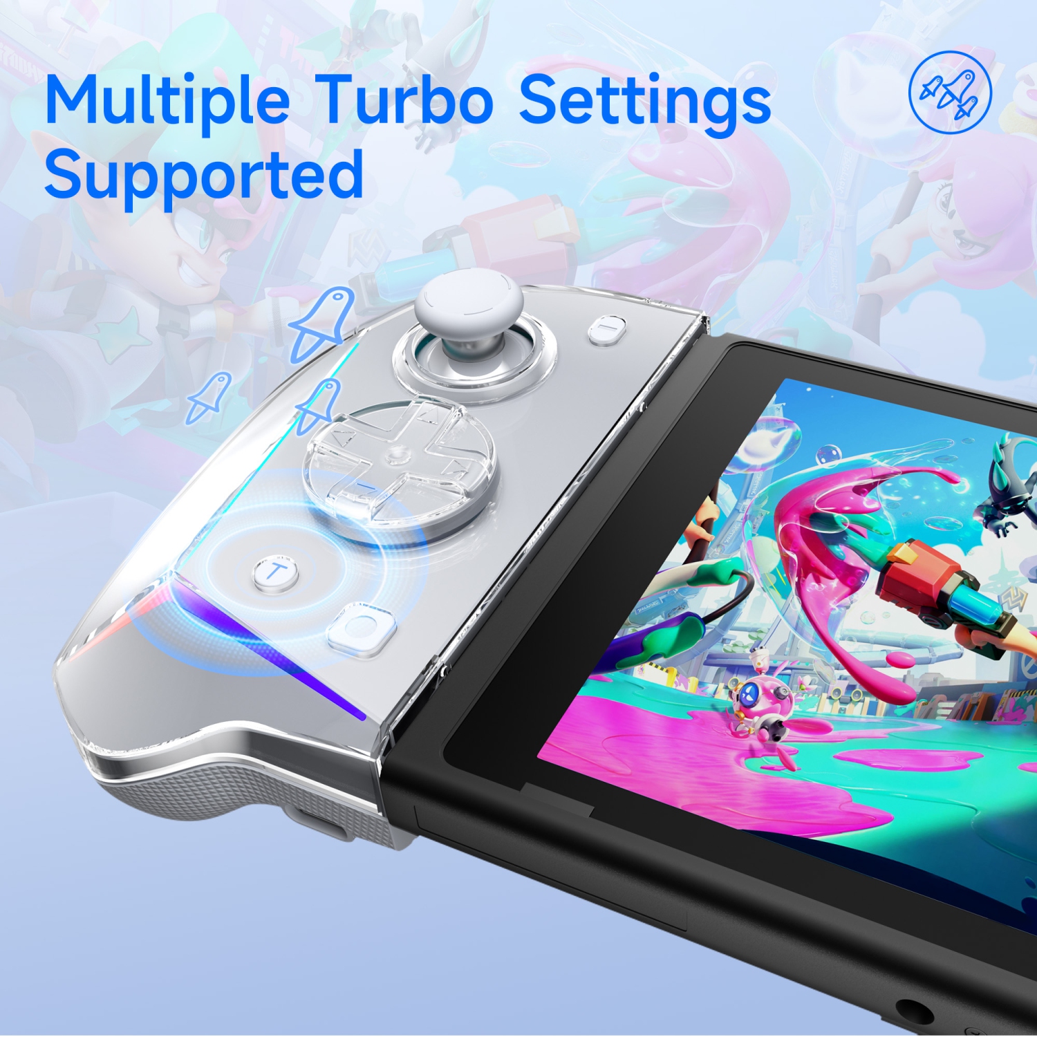 EasySMX S15 L/R Joypad Wireless RGB Controller Compatible with Nintendo Switch/OLED, 6 Axis Gyroscop, Mechanical Hall Effect