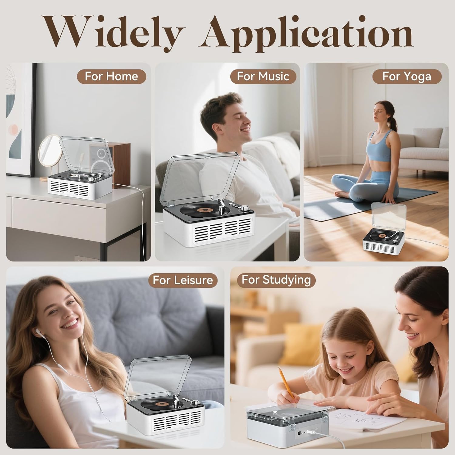 Lecteur CD avec haut-parleurs Son stéréo haute fidélité pour la maison, lecteur CD Bluetooth rétro Radio FM avec télécommande, prise en charge de la