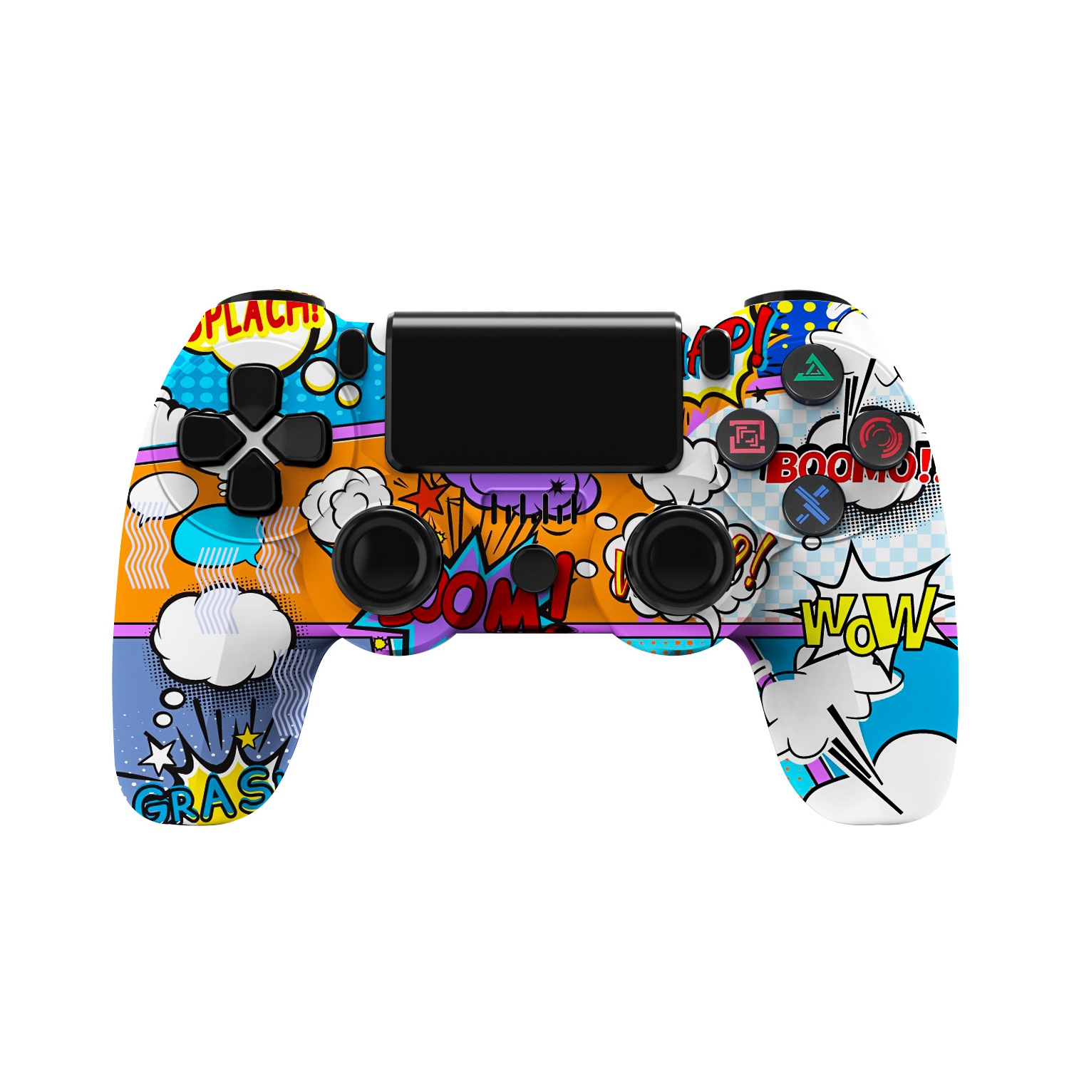 Suitable for P4 wireless Bluetooth handle dual-mode controller | Support PS3/PS4/PC/ | Touchpad + RGB lighting effect + dual motor vibration + RGB